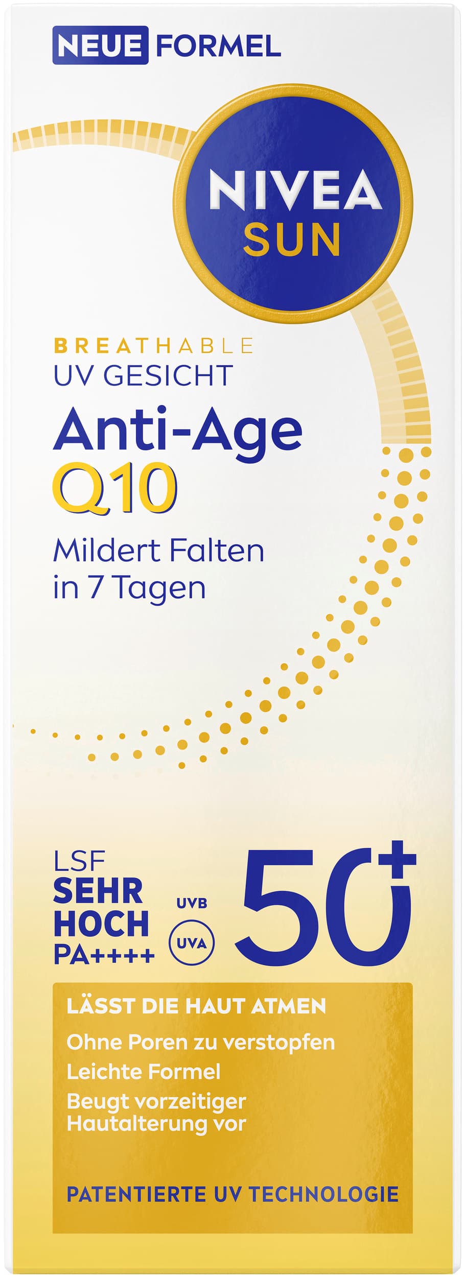 NIVEA Sun Sonnencreme Breathable UV Gesicht Anti-Age Q10 50+