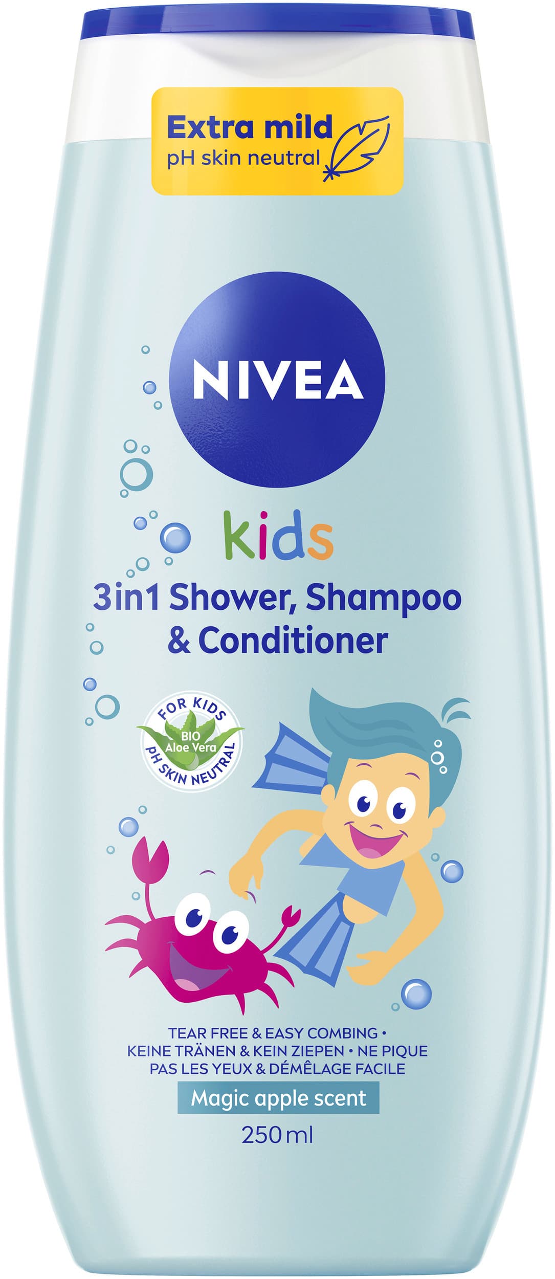 NIVEA kids 3in1 Duschgel Shampoo & Spülung Magischer Apfelduft