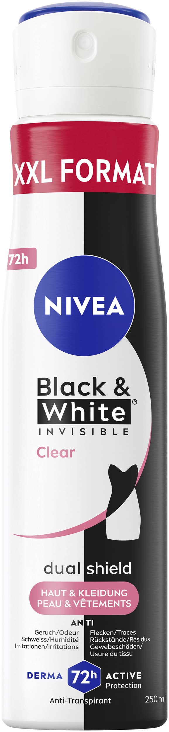 NIVEA Black & White Invisible Clear Anti-Transpirant Spray XXL