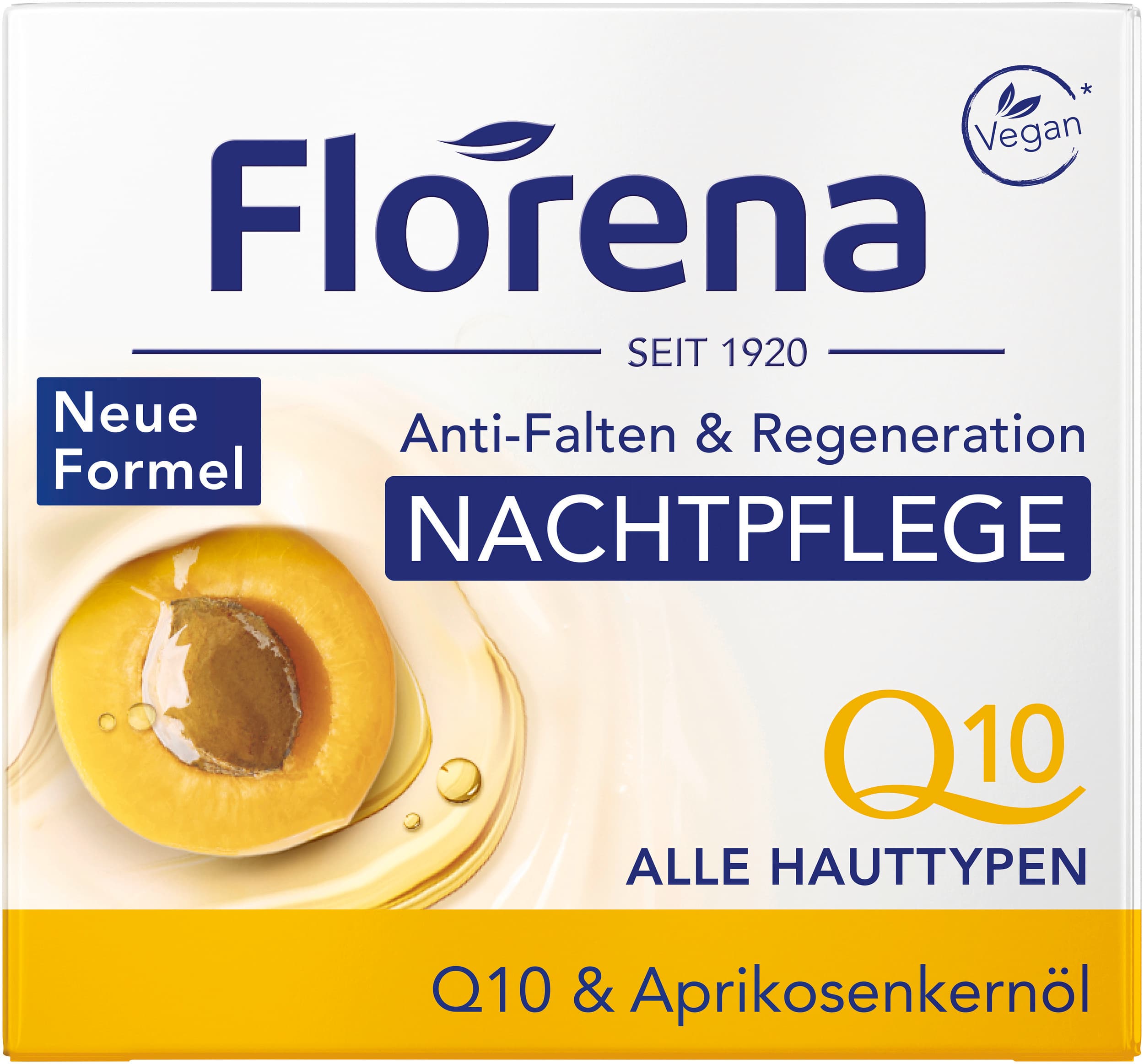 Florena Nachtpflege mit Q10 Panthenol und Aprikosenkernöl
