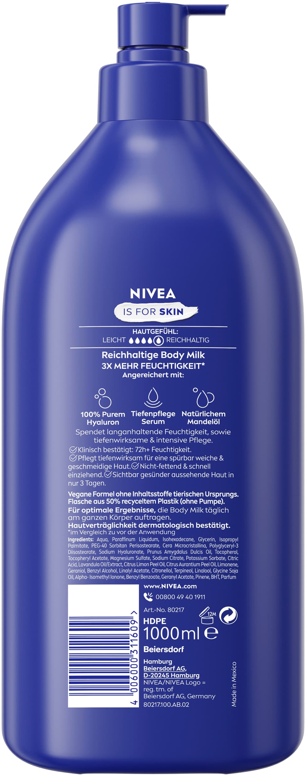 NIVEA Reichhaltige Body Milk Pumpspender