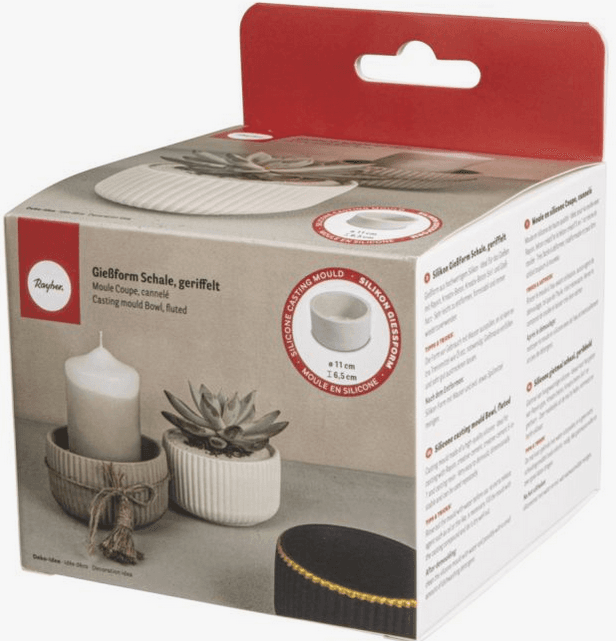 Silikon Gießform Schale geriffeltø 11cm Höhe 6,5cm