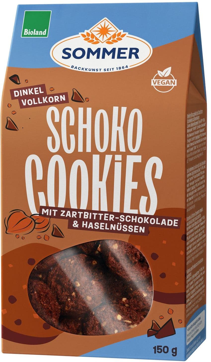 SOMMER Bioland-Dinkelvollkorn Schoko Cookies