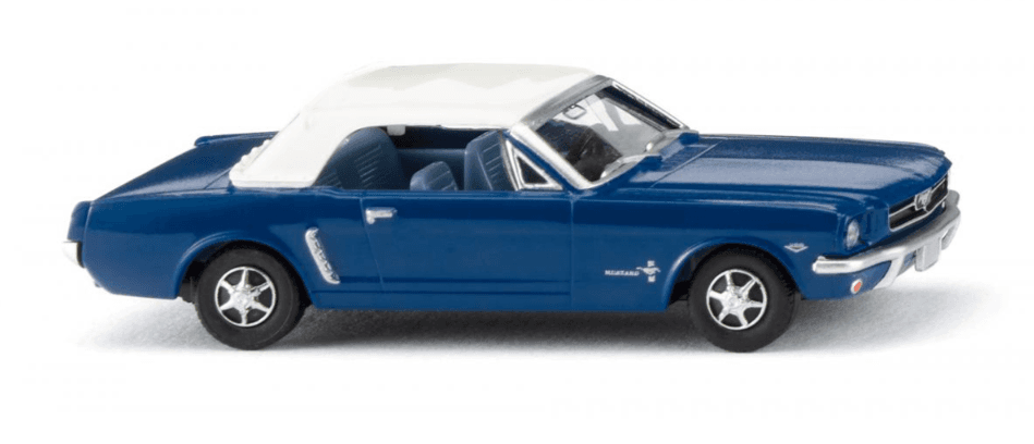 WIKING 020546 Ford Mustang Cabrio enzianblau mit weißem Verdeck, Modellauto 1:87