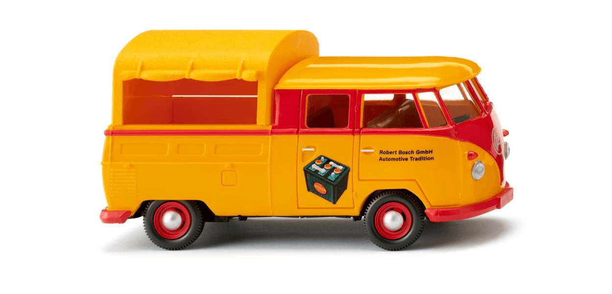 WIKING 076803 VW T1 Doppelkabine Bosch Modellfahrzeug 1:40 gelb-rot