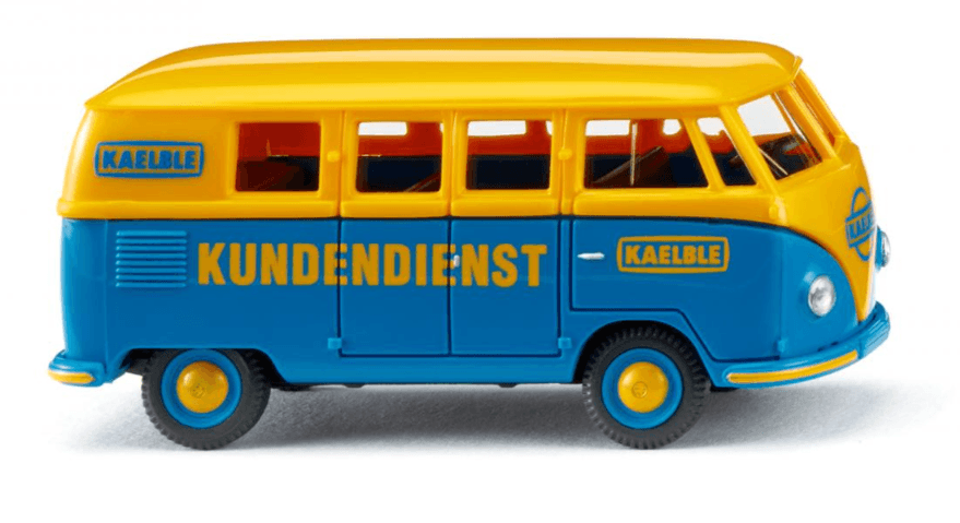 WIKING 078820 VW T1 Typ 2 Bus Kaelble Kundendienst gelb blau, Modellauto 1:87