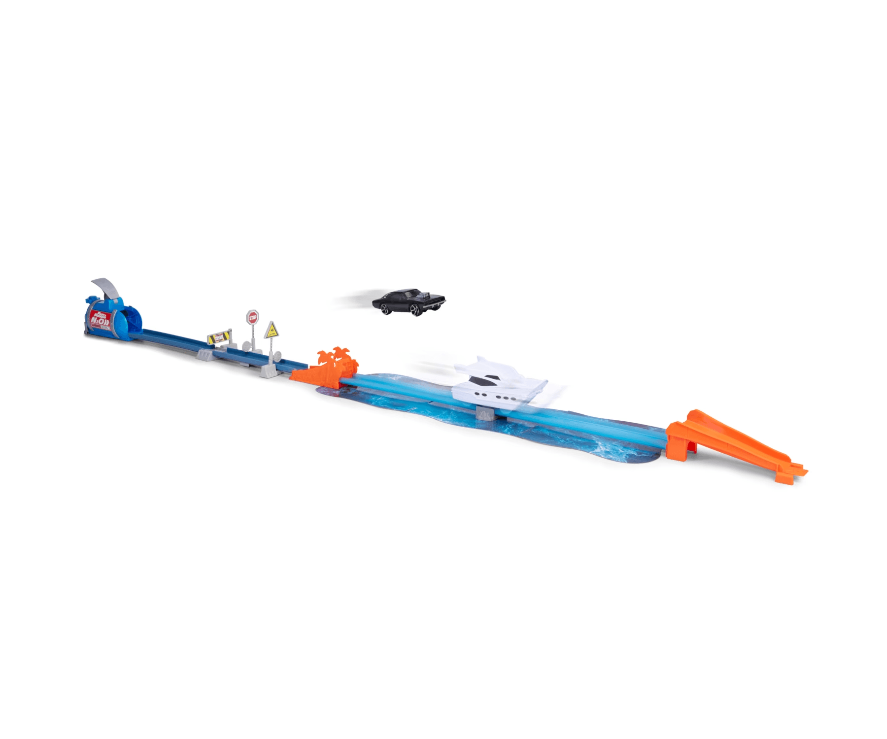Dickie Toys Fast & Furious Speedboat Jump Spielset mit Fahrzeug und Stuntstrecke