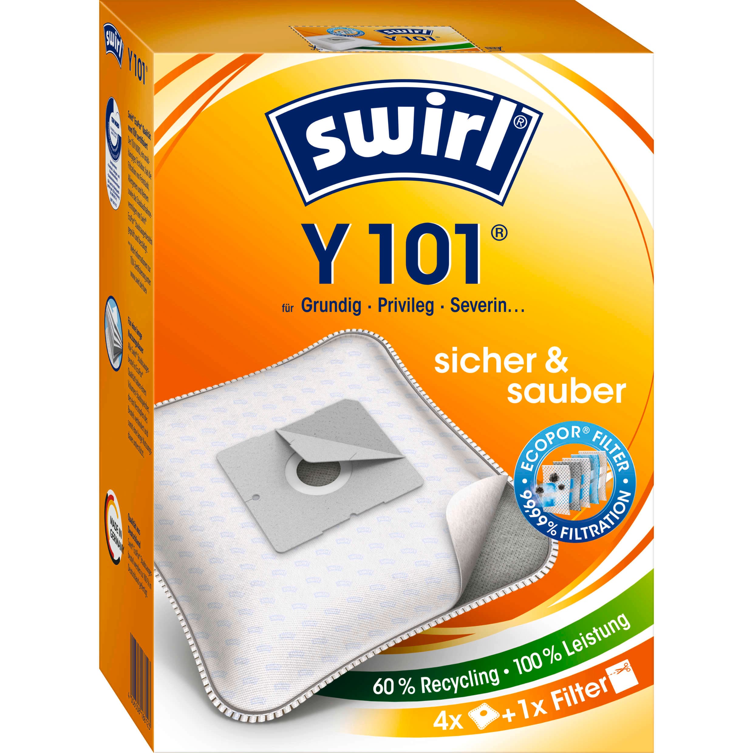 Swirl® Y 101 Staubsaugerbeutel EcoPor®