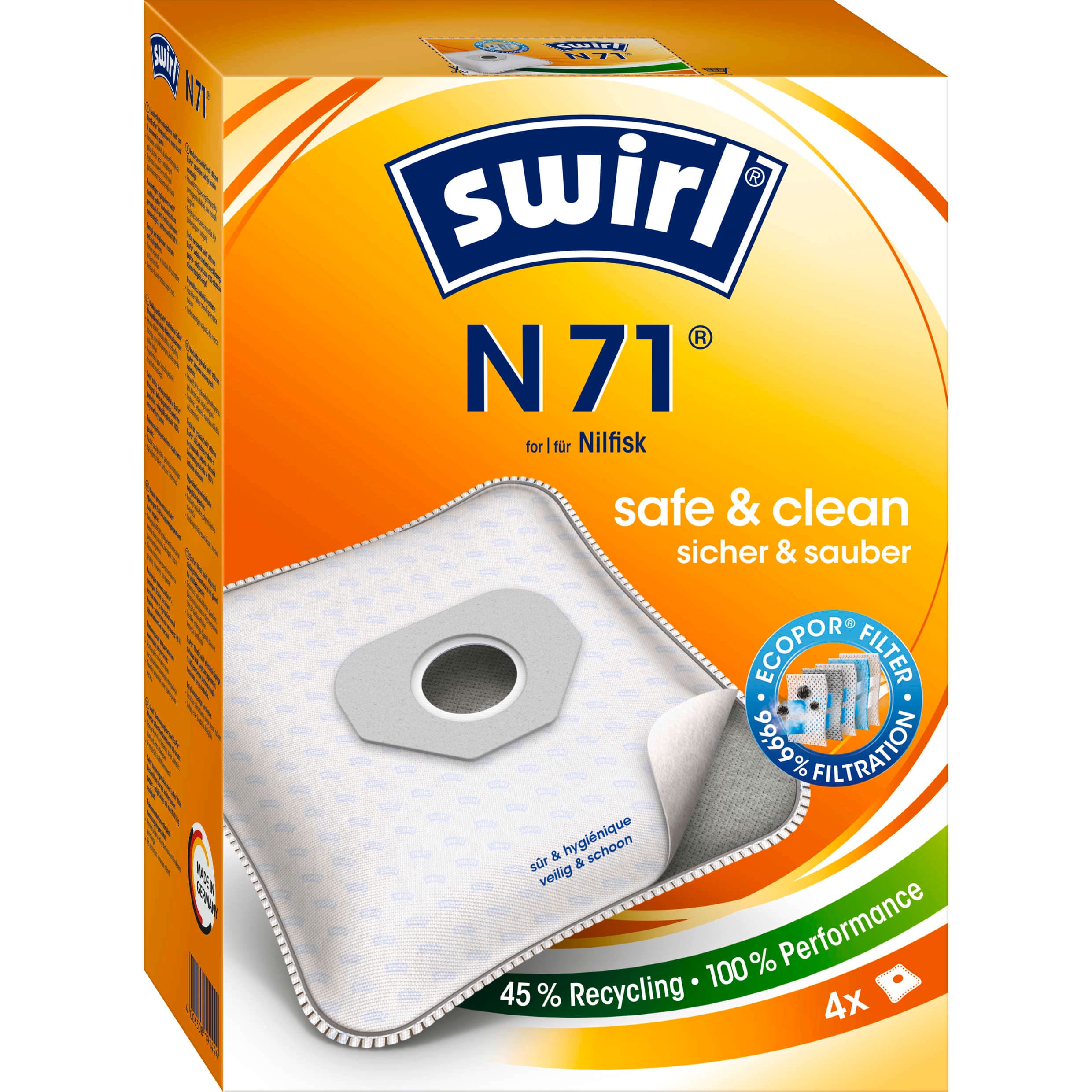Swirl® Staubsaugerbeutel N 71® Nilfisk MicroPor® Plus