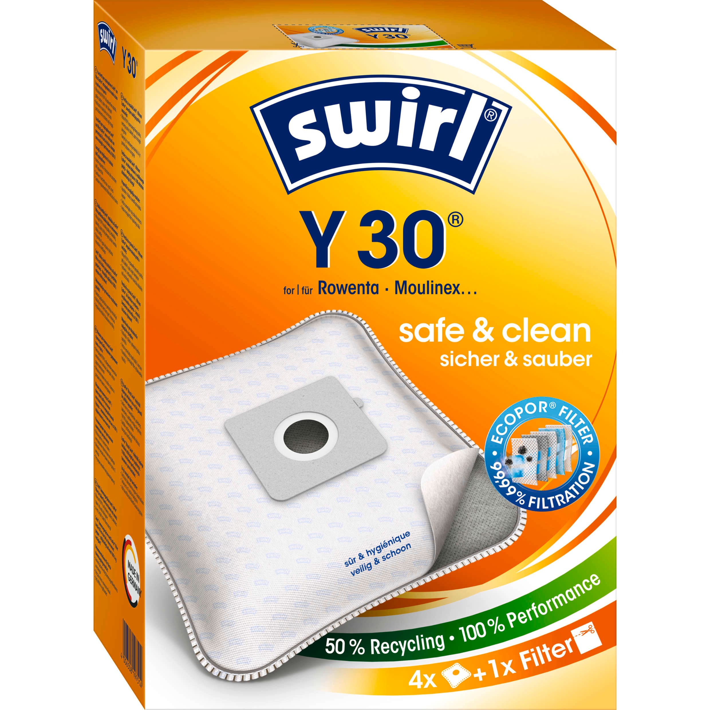 Swirl® Y 30 Staubsaugerbeutel EcoPor®