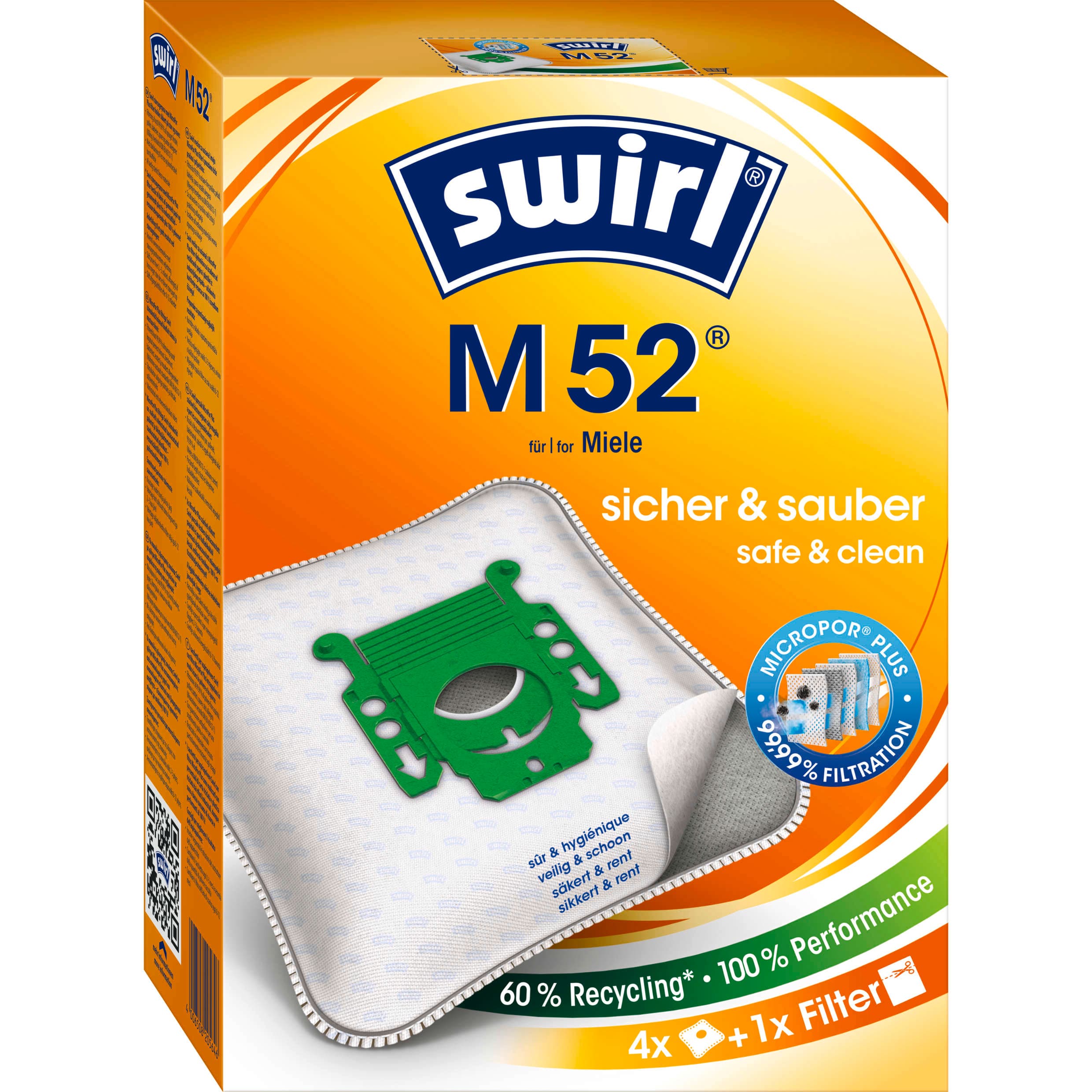 Swirl® M 52 Staubsaugerbeutel EcoPor®