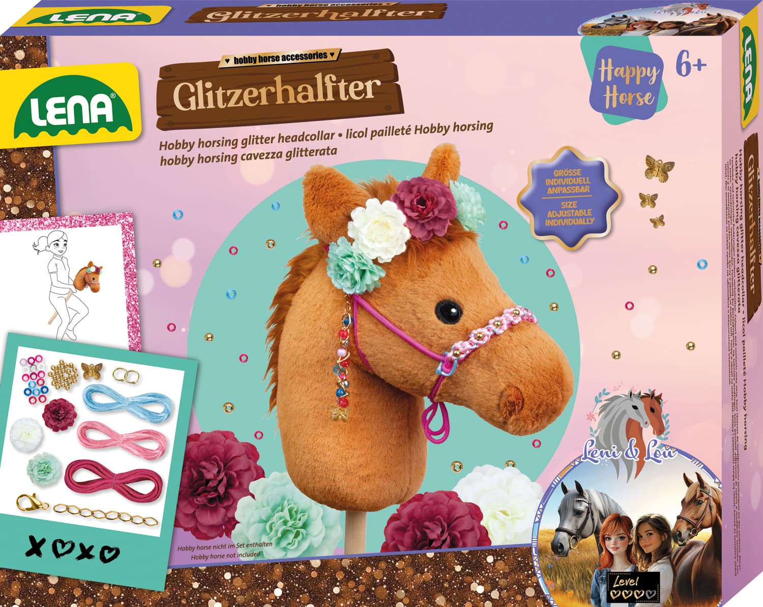 LENA Glitzertrense Hobby Horsing Kreativset ab 6 Jahren
