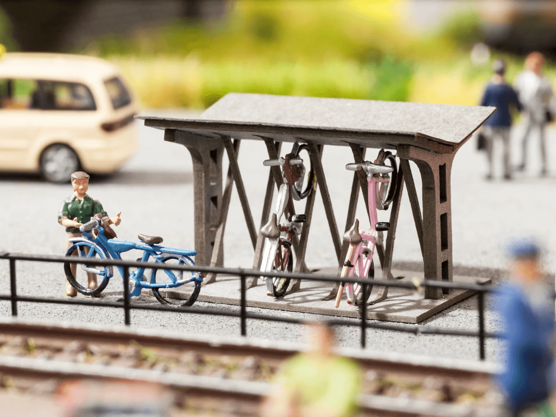 NOCH 16416 3D-Kit Fahrräder H0 – 14 Fahrräder mit Fahrradständer 1:87