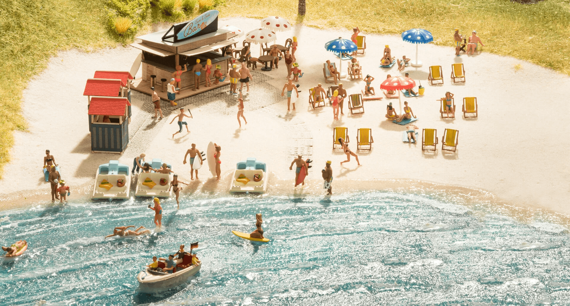 NOCH 16426 3D-Kit Am Strand H0 – Strandzubehör für sommerliche Szenen 1:87