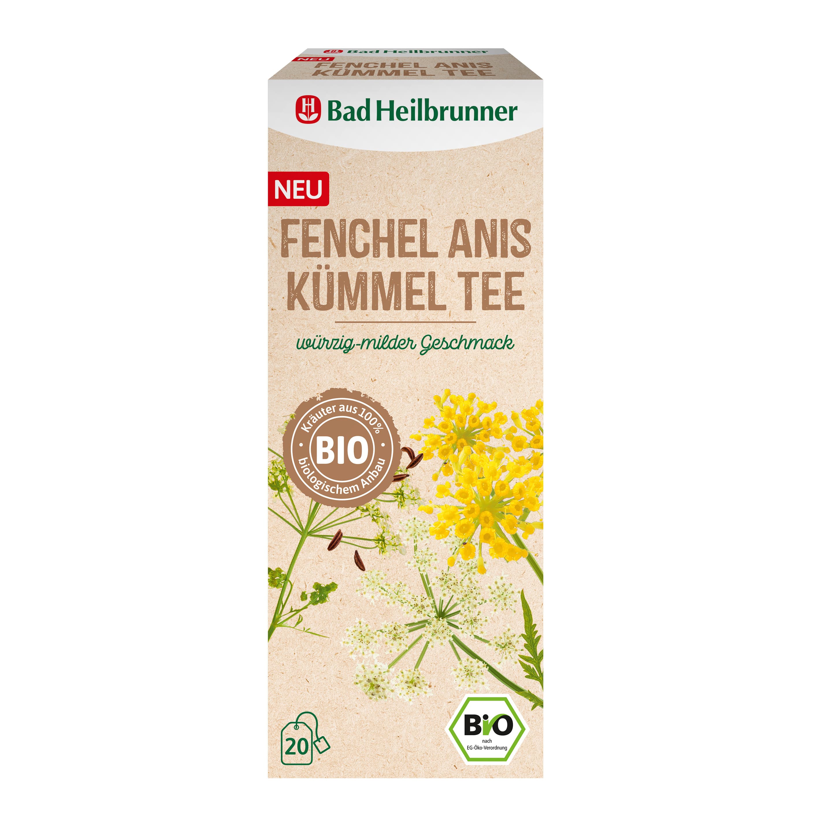 Bad Heilbrunner Bio Kräutertee, Fenchel Anis Kümmel Tee