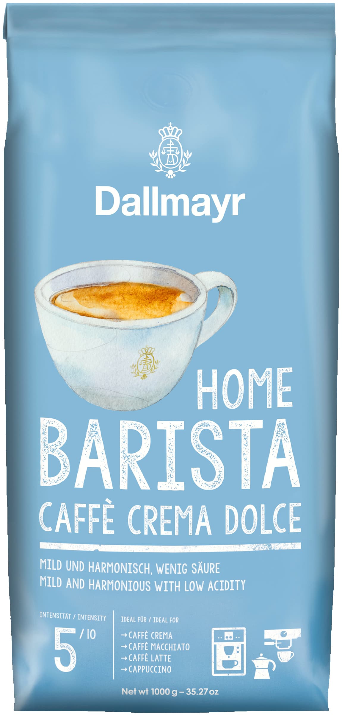 Dallmayr Home Barista Caffee Crema Dolce Ganze Bohnen