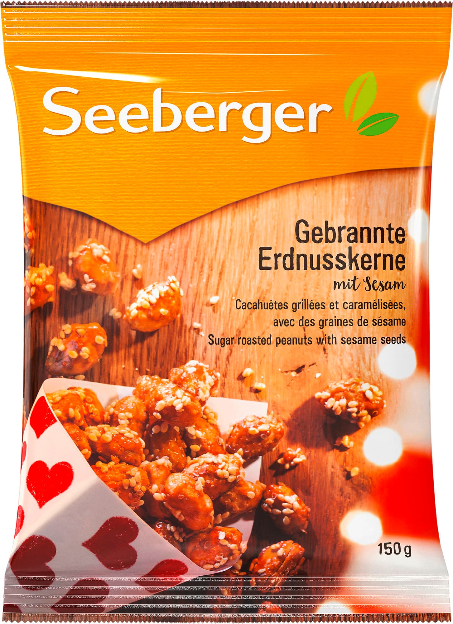 Seeberger pražené arašidové jadrá s cukrovou kôrkou a sezamom