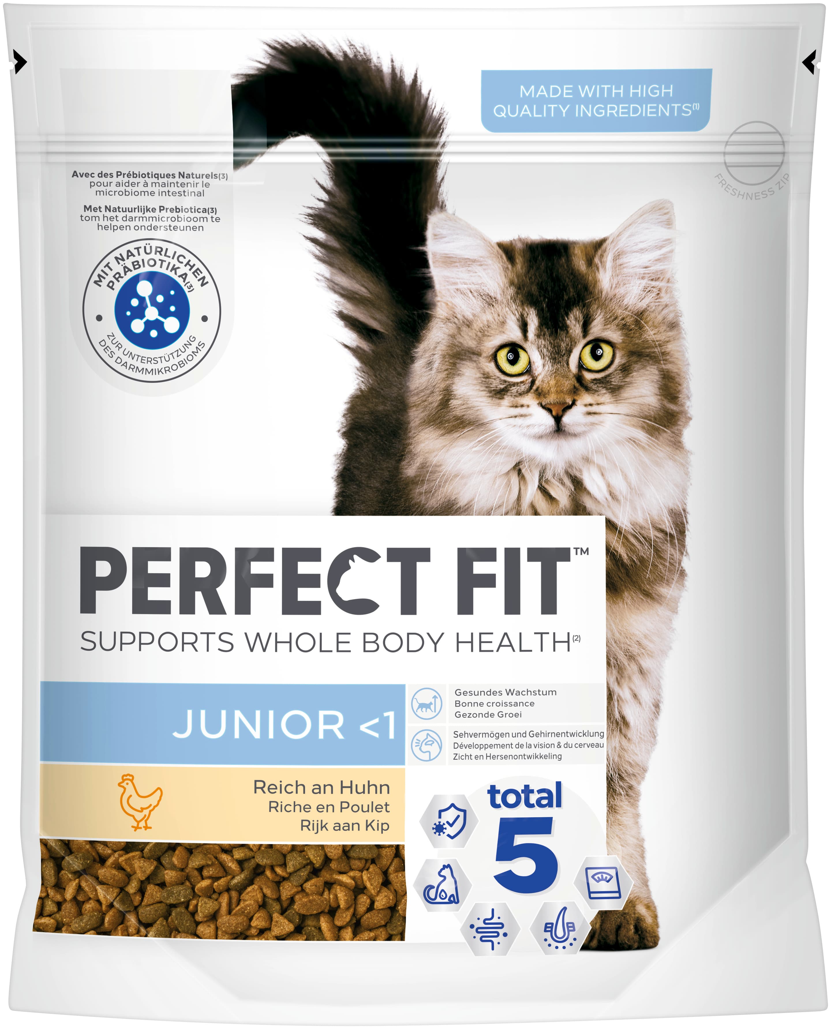 PERFECT FIT™ Katzentrockenfutter Beutel Junior<1 mit Huhn