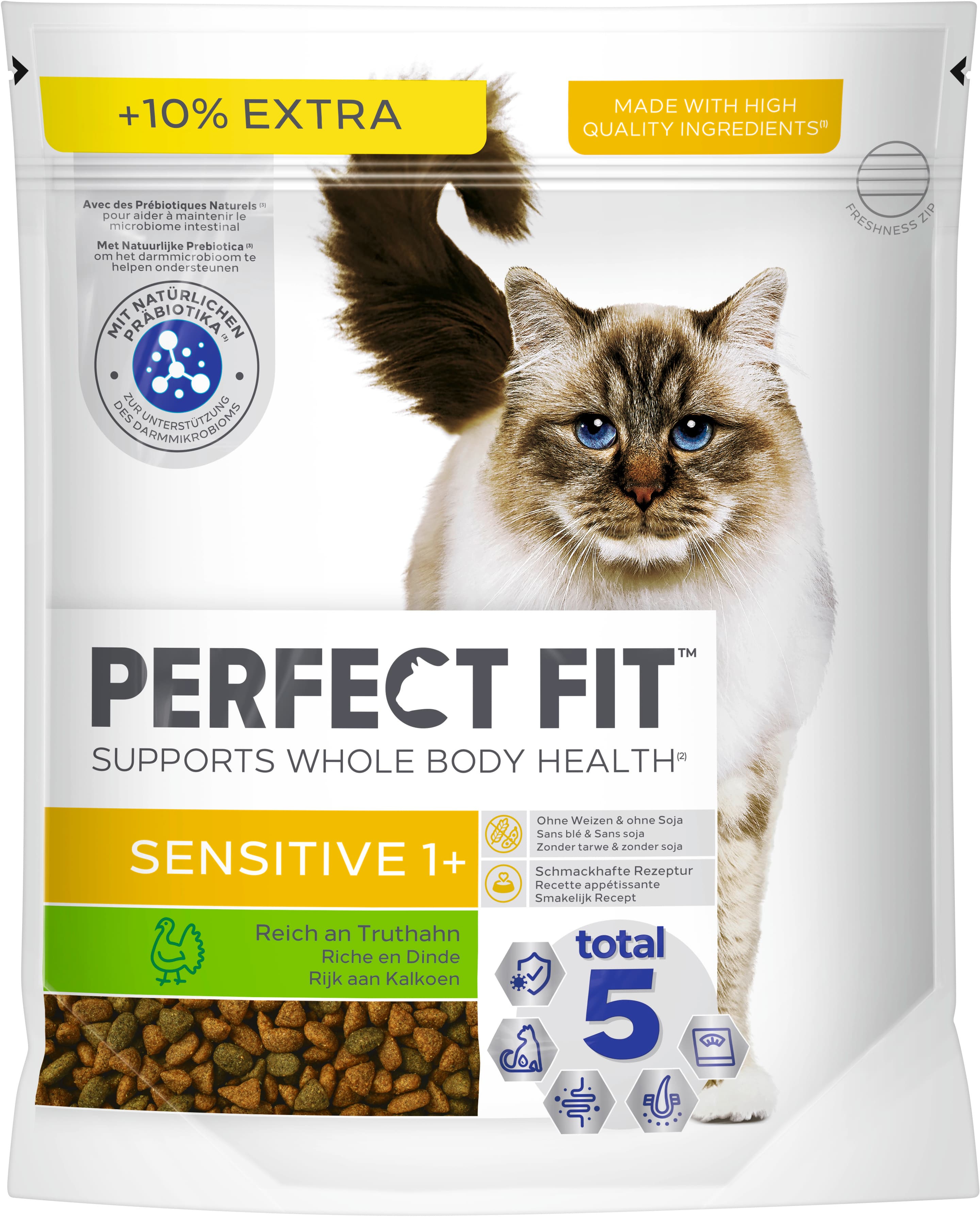 PERFECT FIT™ Katzentrockenfutter Beutel Sensitive 1+ mit Truthahn