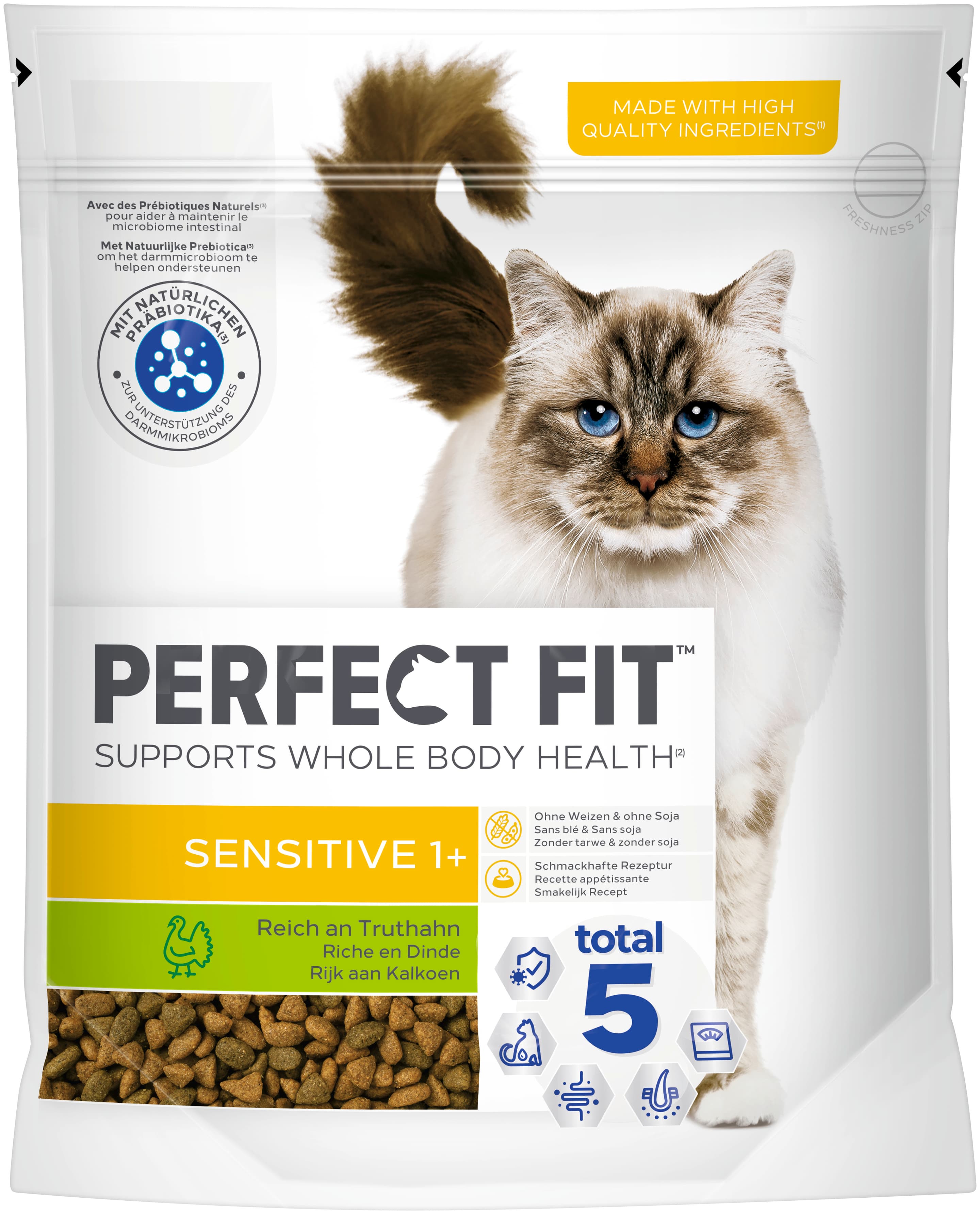 PERFECT FIT™ Katzentrockenfutter Beutel Sensitive 1+ mit Truthahn