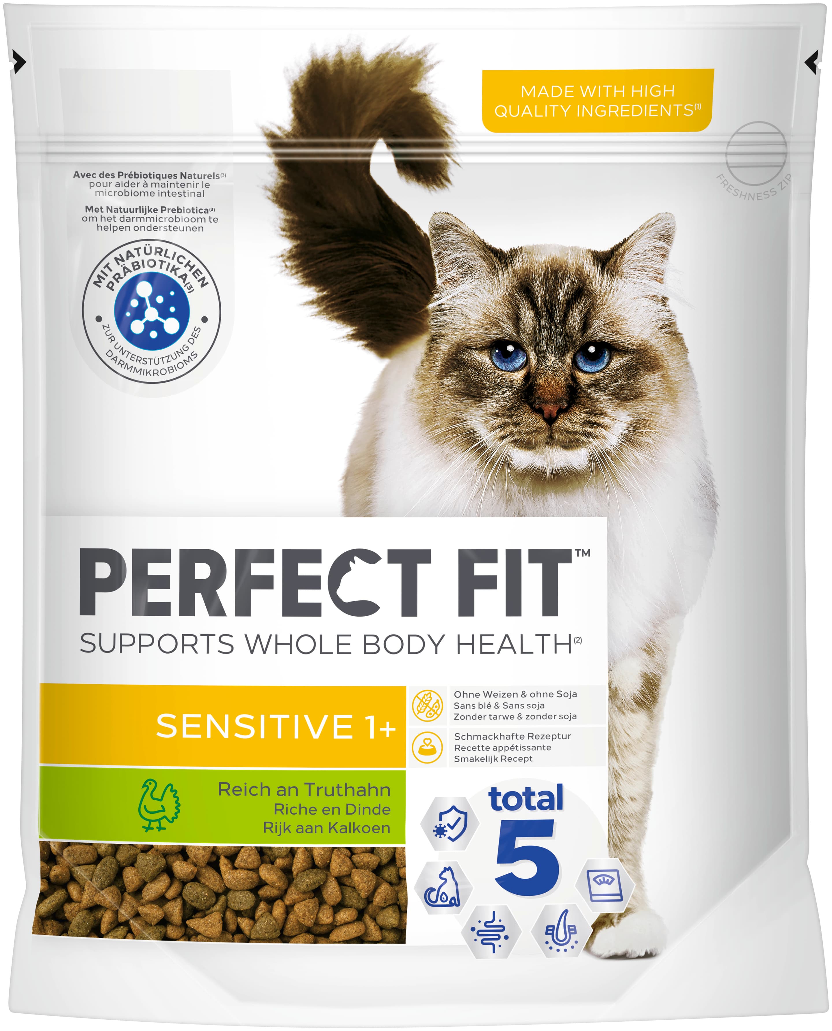 PERFECT FIT™ Katzentrockenfutter Beutel Sensitive 1+ mit Truthahn