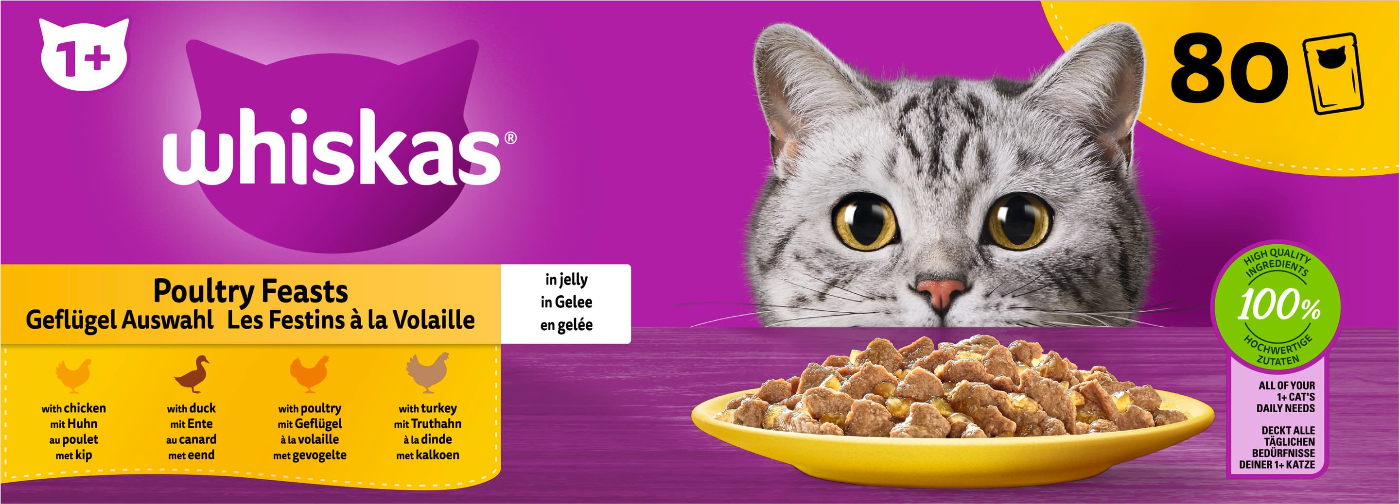 WHISKAS® Geflügel Auswahl in Gelee Multipack