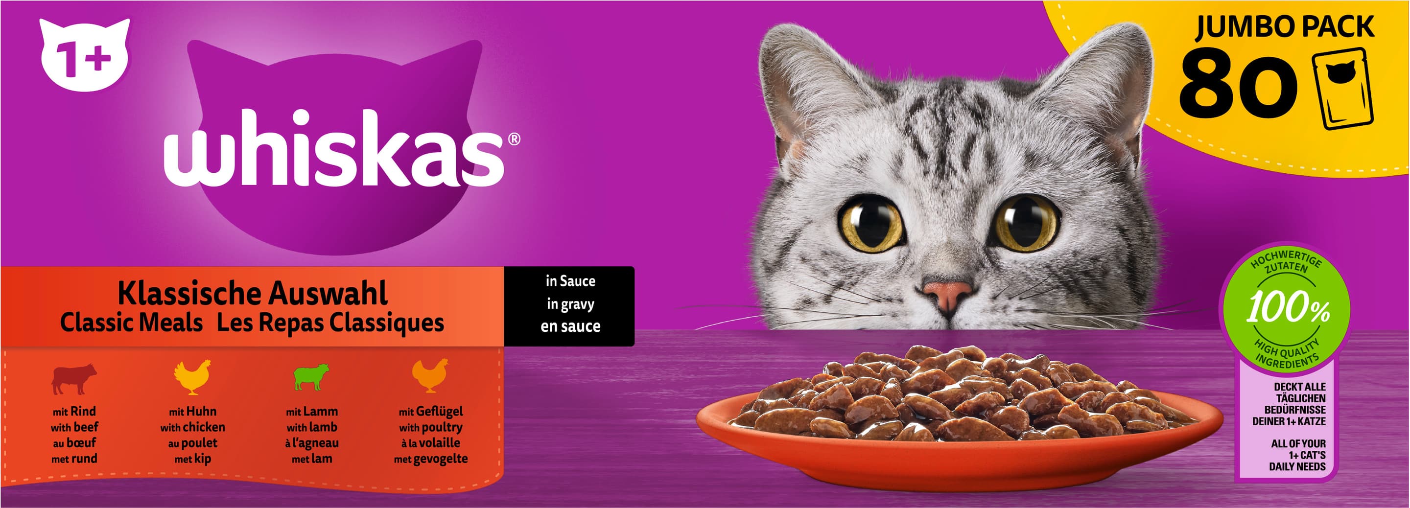 WHISKAS® Klassische Auswahl in Sauce Jumbo Pack