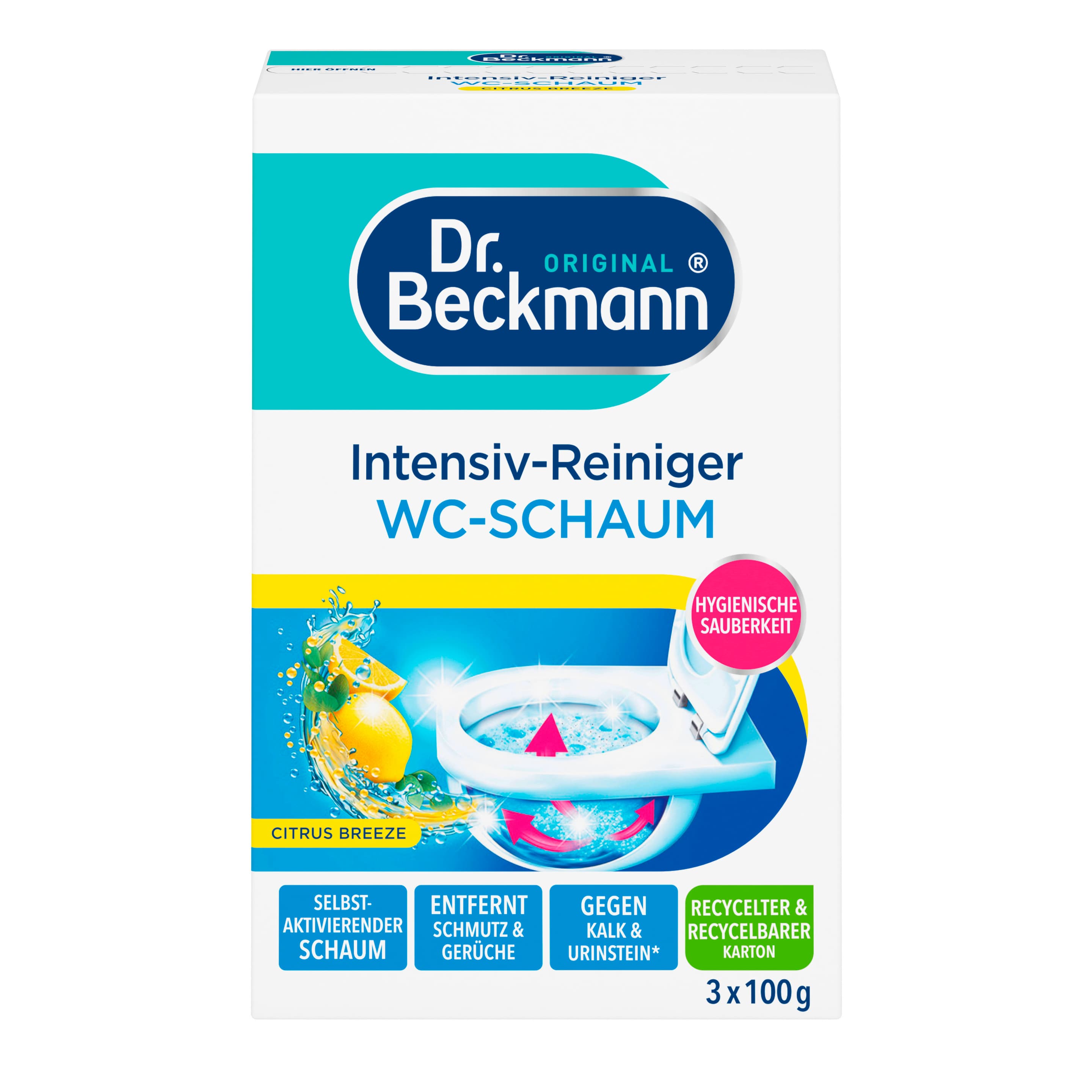 Dr.Beckmann Aktivkohle WC-Schaum 3x100g
