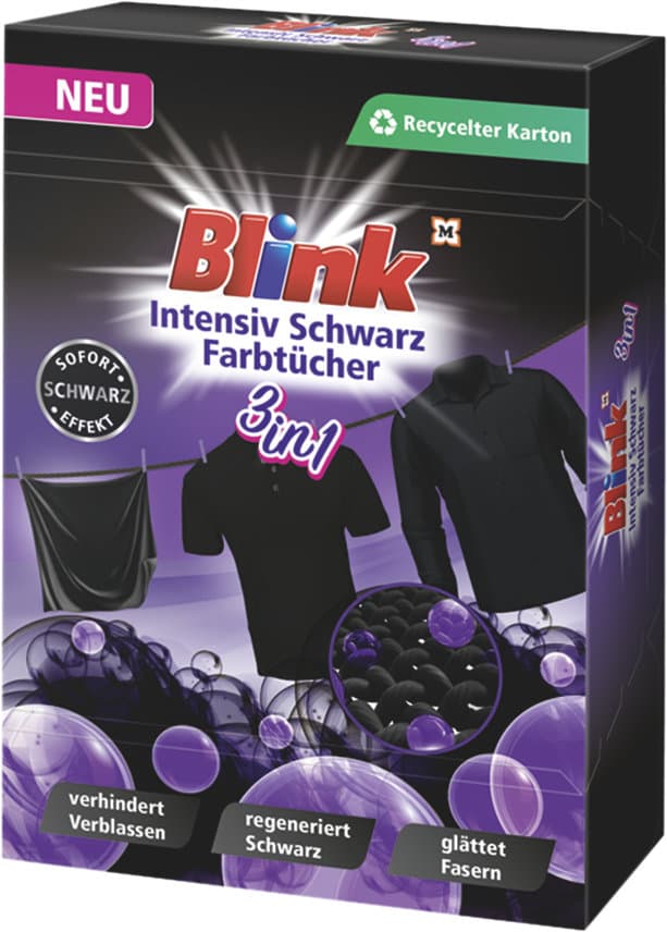 Blink Intensiv Schwarz Farbtücher 3in1