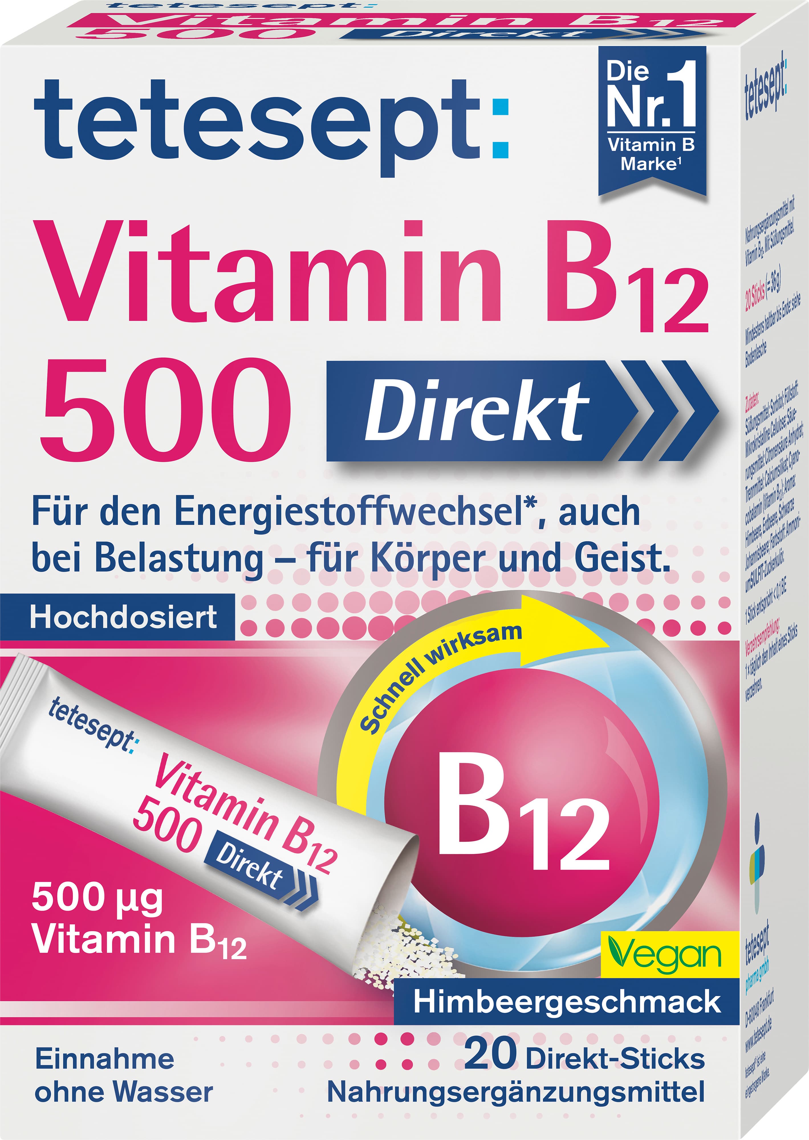 tetesept Vitamin B12 400 Direkt-Sticks