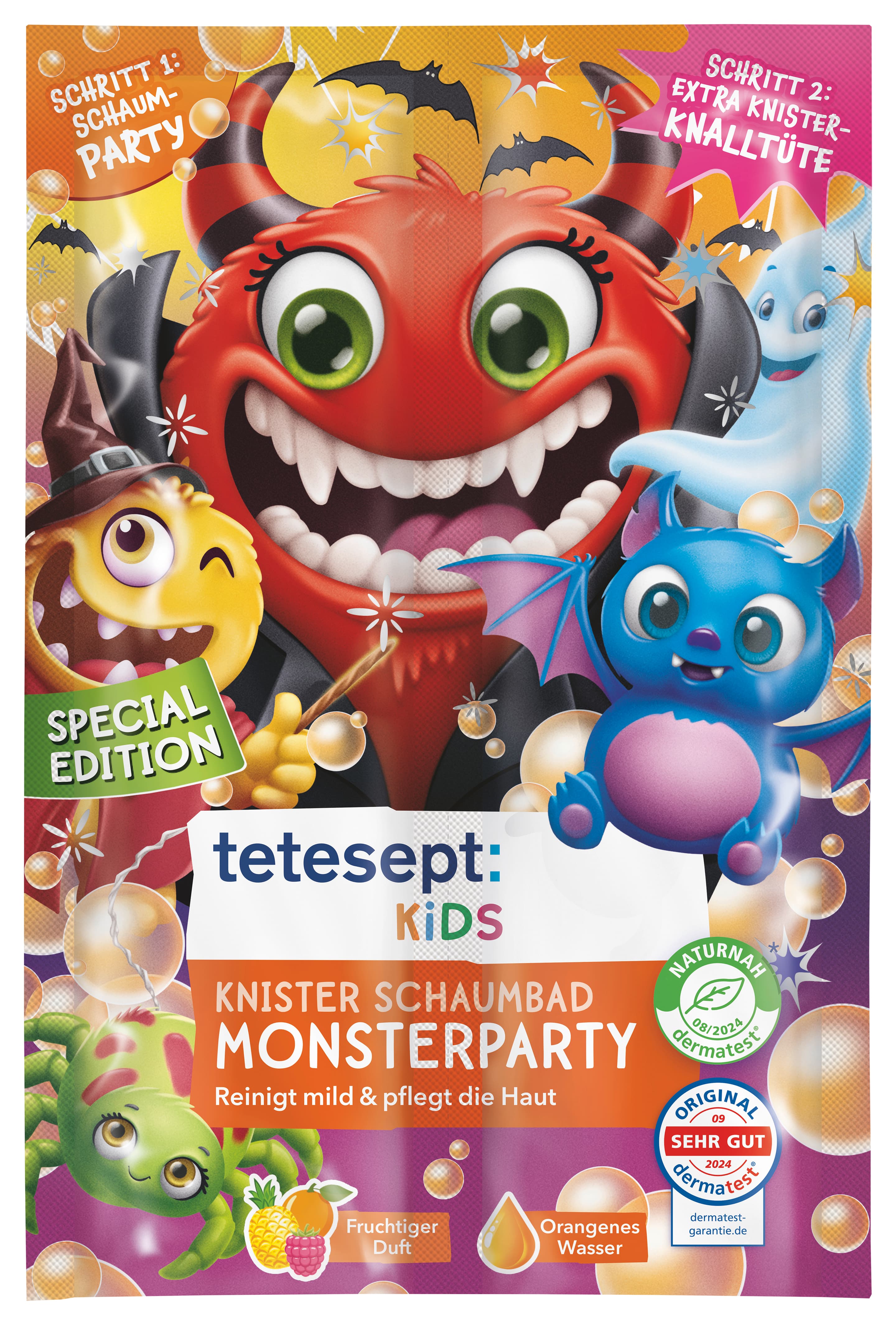 tetesept Kinder Badespaß Knisterschaumbad Monsterparty