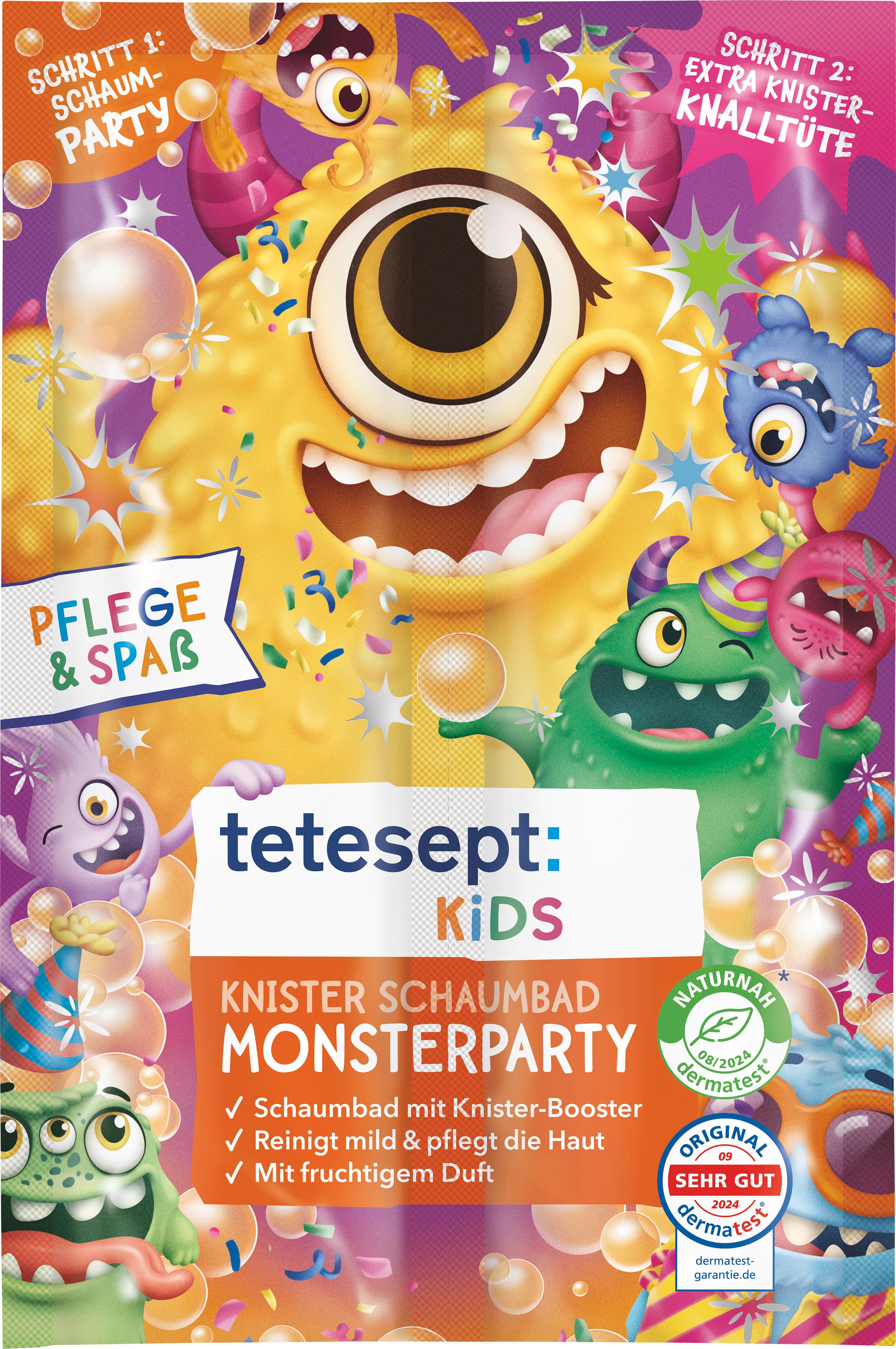 tetesept Kinder Badespaß Knisterschaumbad Monsterparty