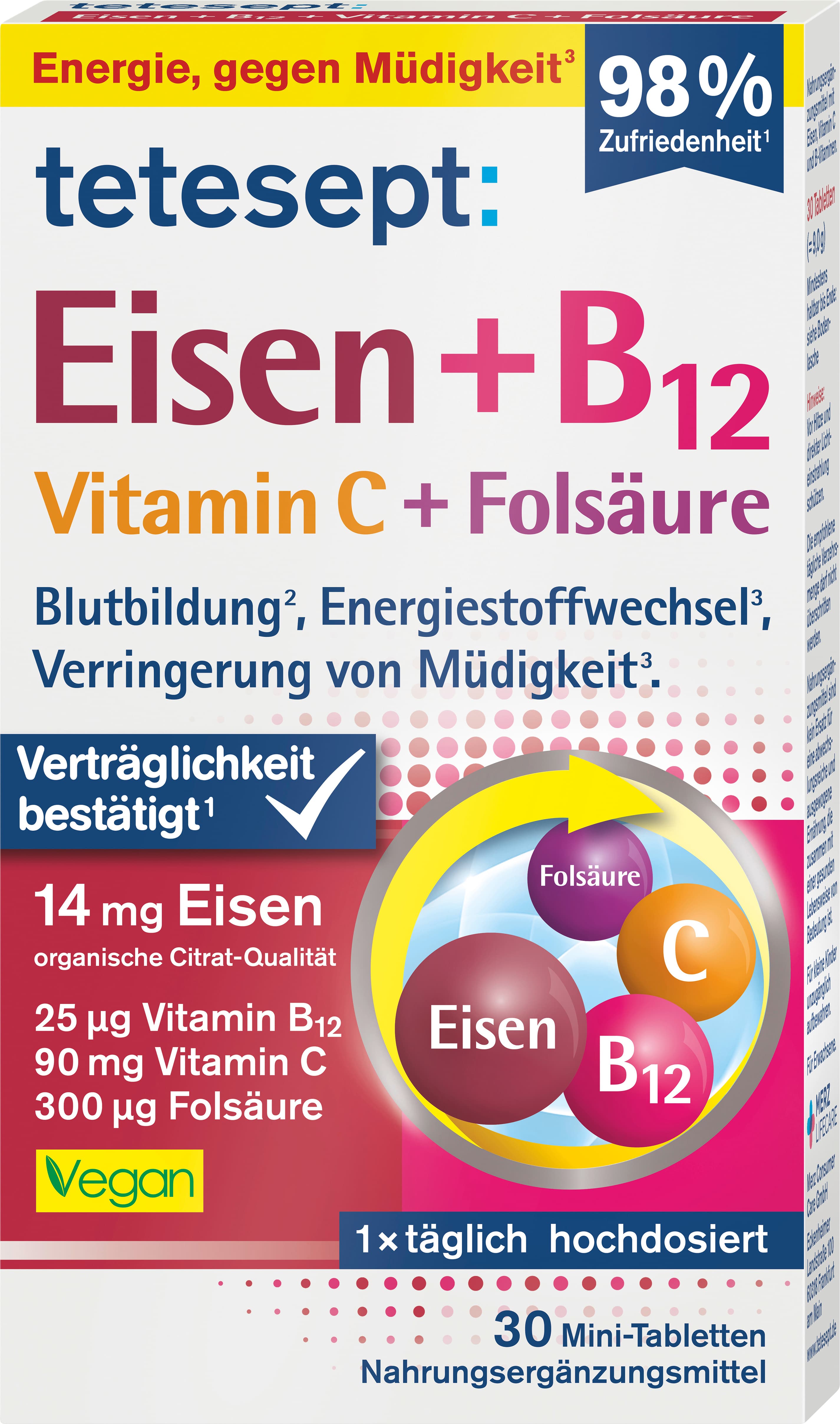 tetesept Železo + B12 + C + Kyselina listová