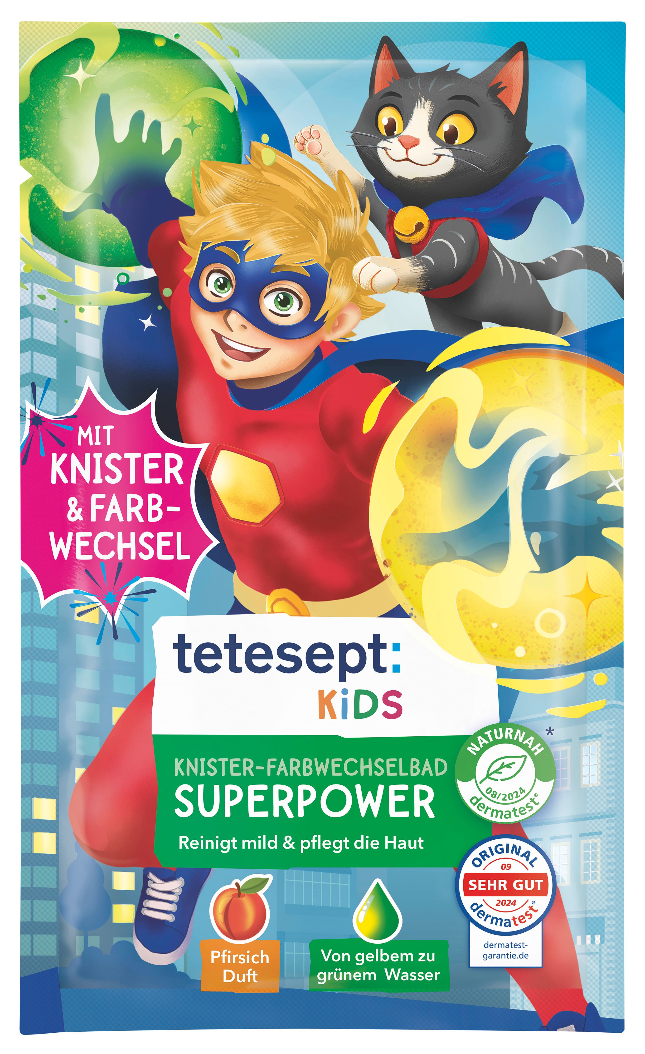 tetesept Kids Knister-Farbwechselbad Superpower