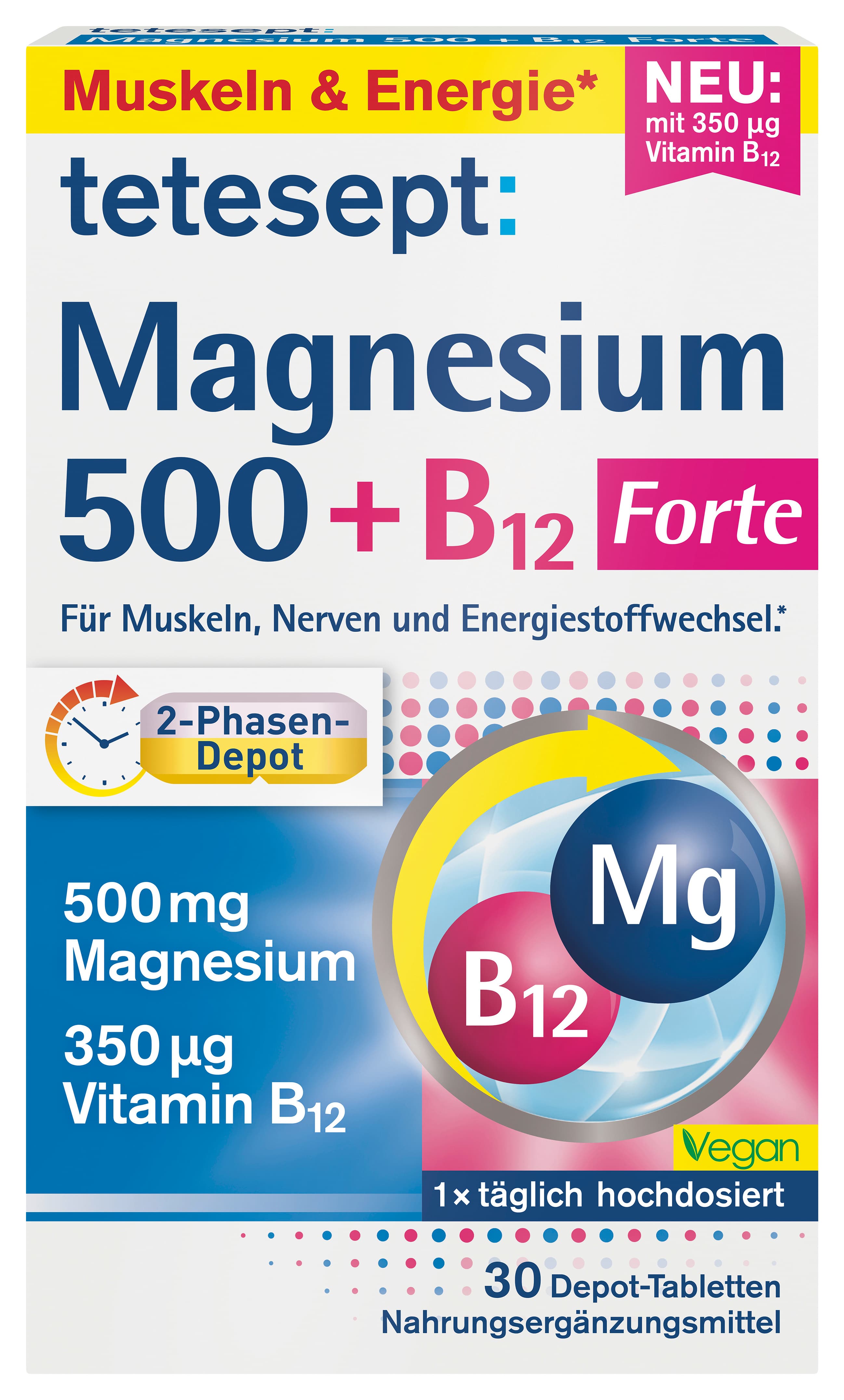 tetesept Magnesium 500 + B12