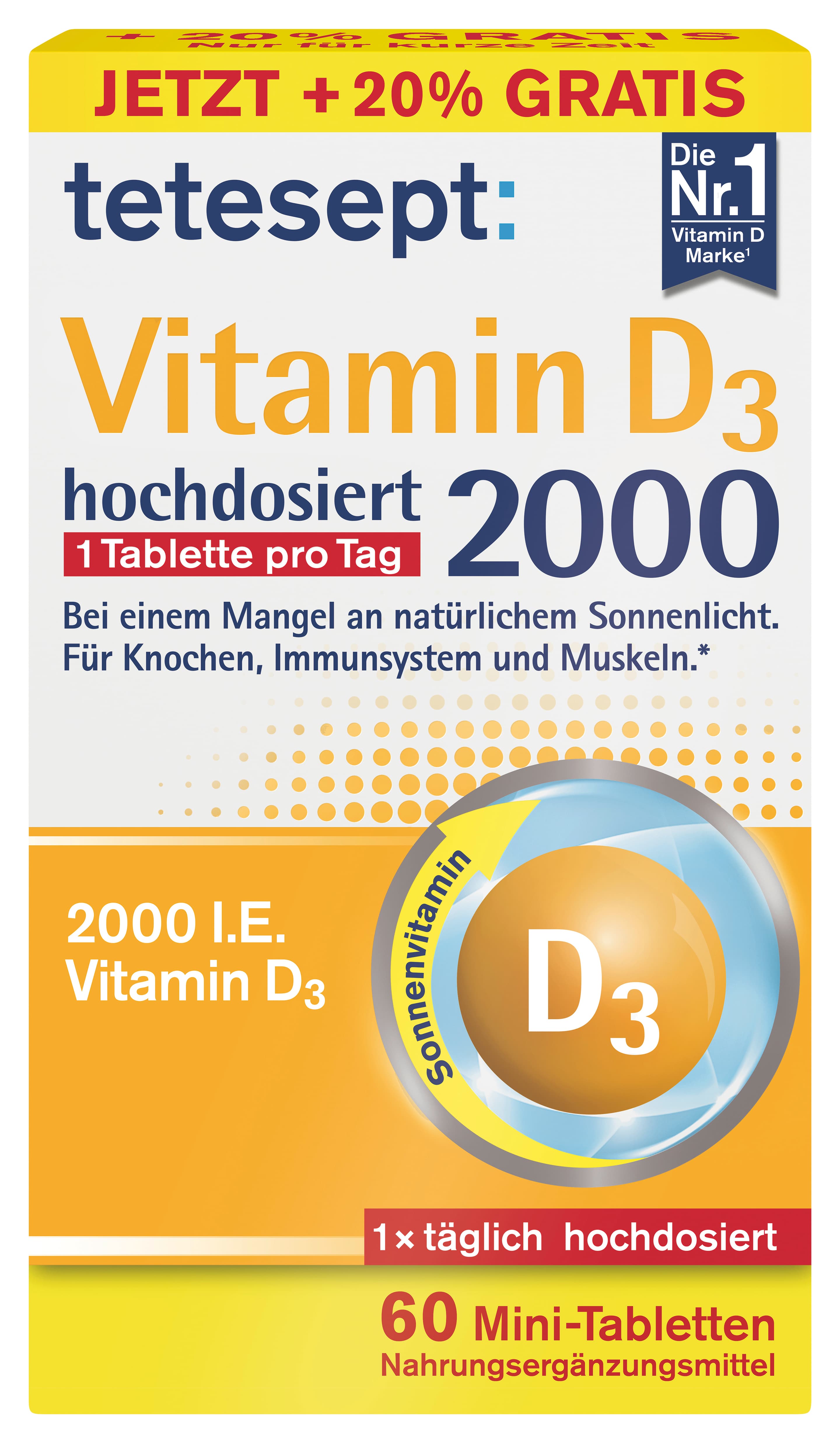 tetesept Vitamin D3 2000 hochdosiert