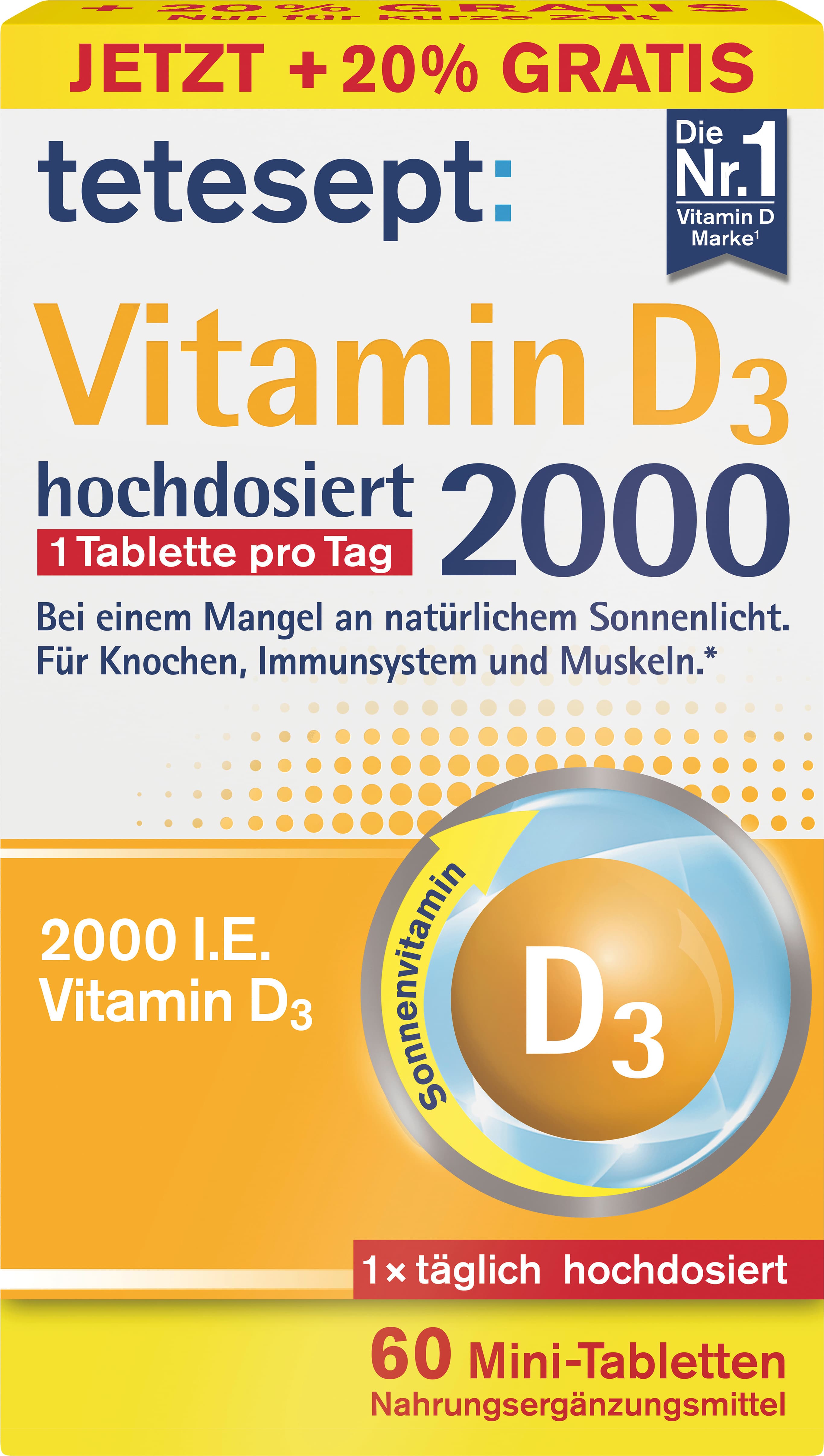 tetesept Vitamin D3 2000 hochdosiert