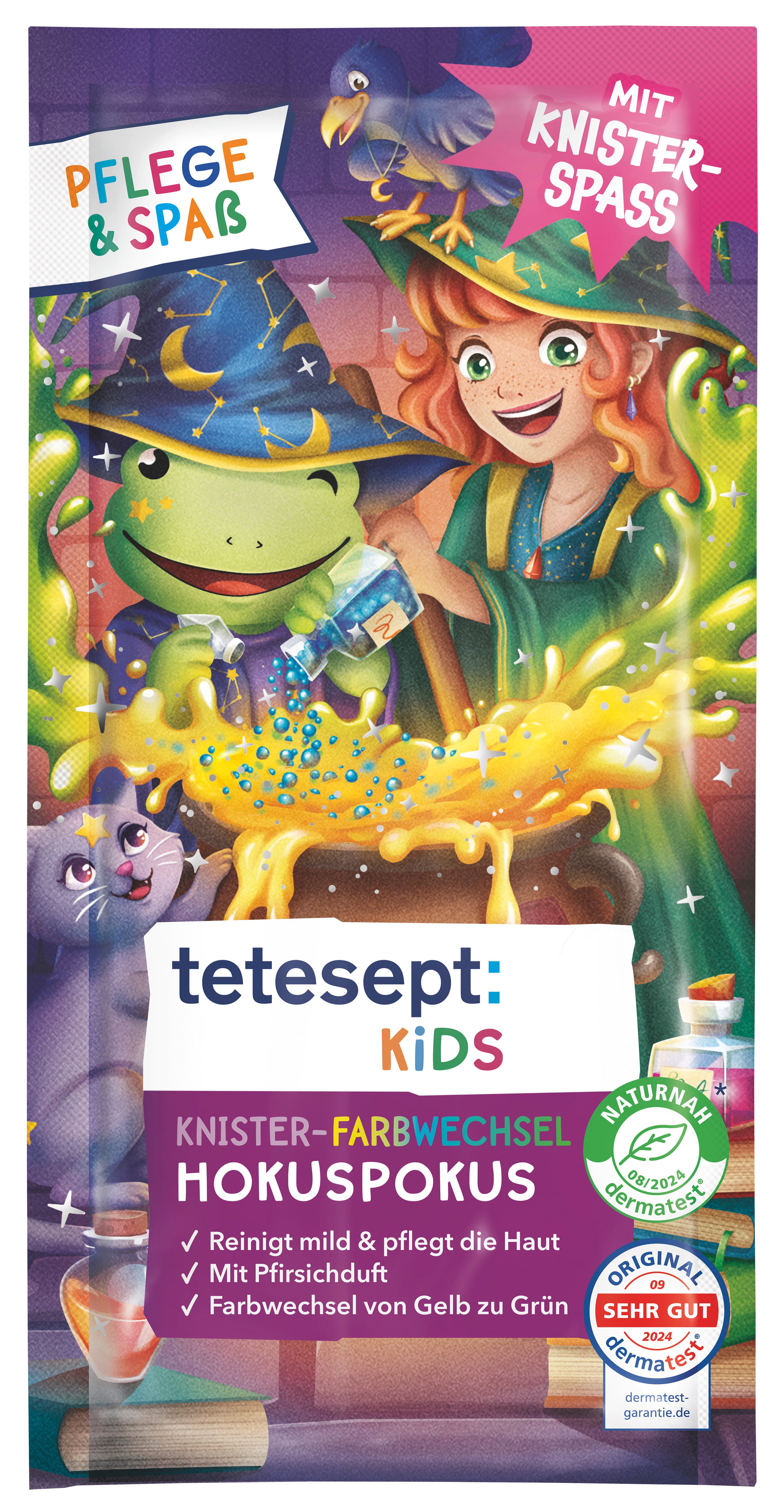 tetesept Kinder Badespaß Knister-Farbwechselbad Hokuspokus 45g