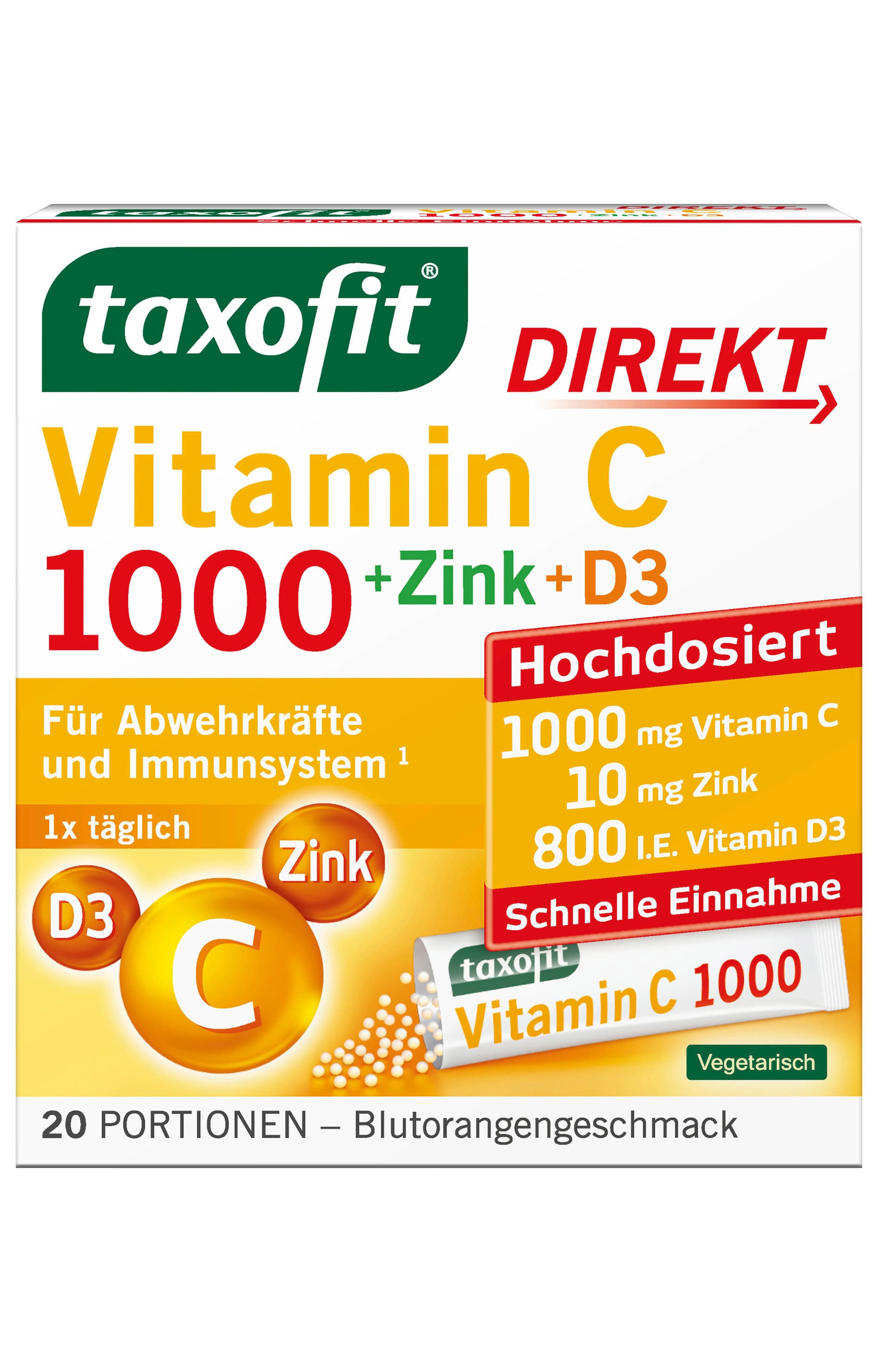 Taxofit Vitamin C 1000 + Zink + D3 Direkt