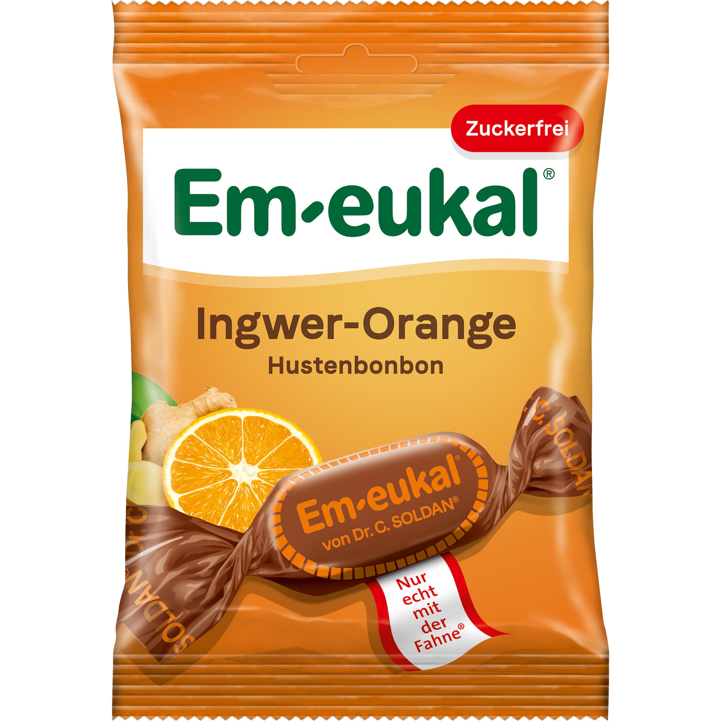Em-eukal Ingwer-Orange zuckerfrei Hustenbonbon