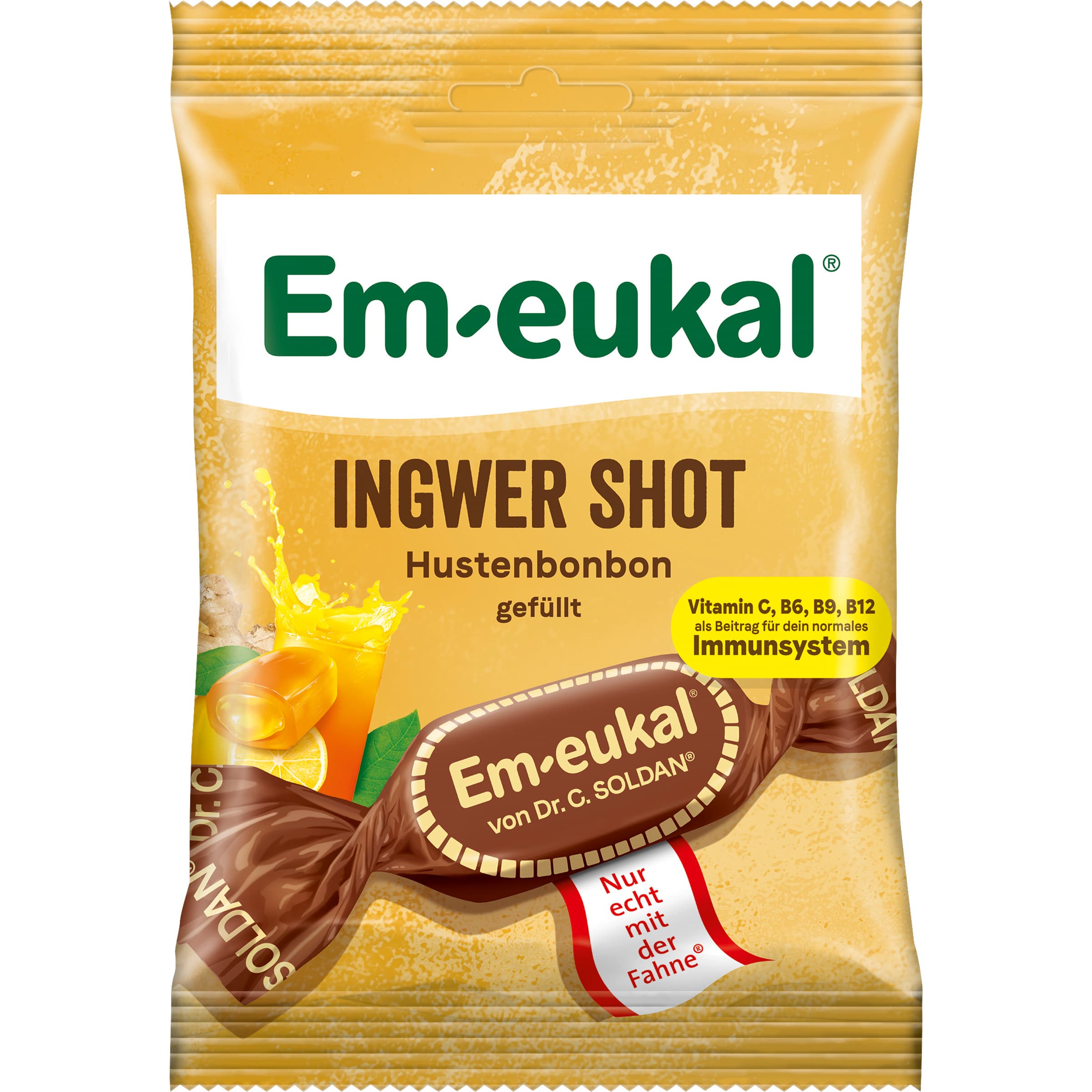 Em-eukal Ingwer Shot gefüllt
