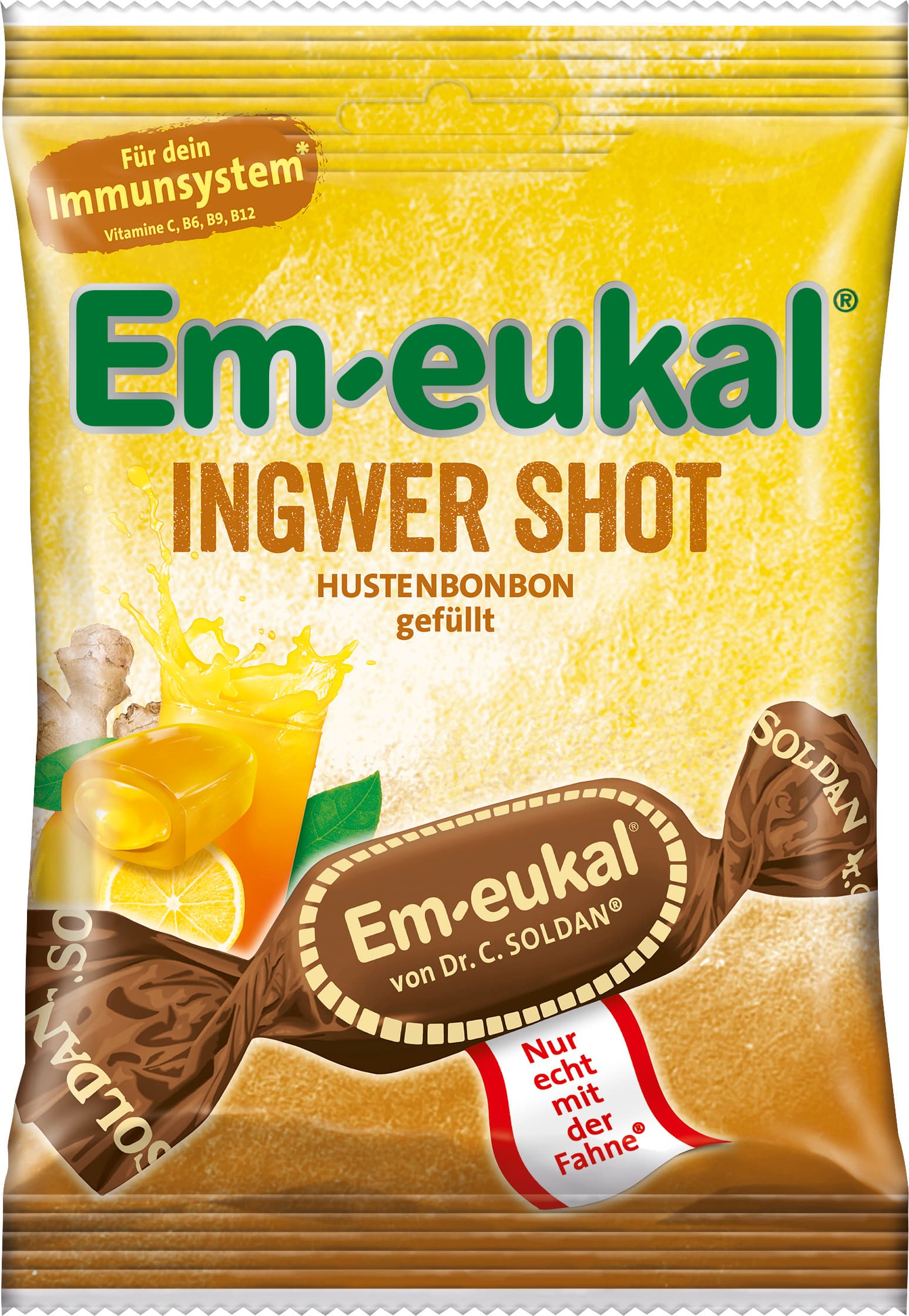 Em-eukal Ingwer Shot gefüllt