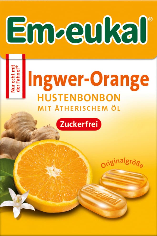 Em-eukal Minis Ingwer-Orange Hustenbonbons