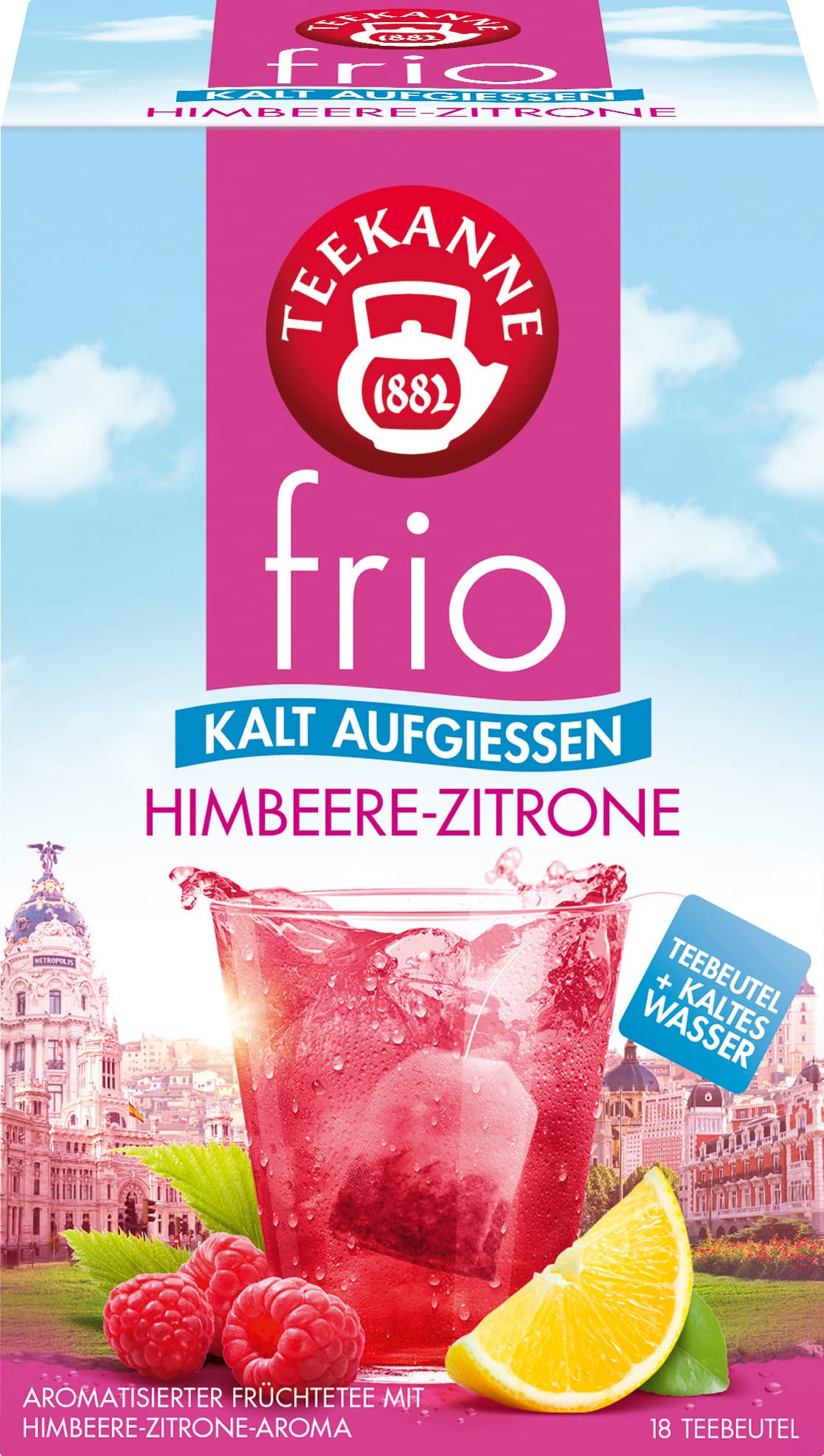 Teekanne Früchtetee frio Himbeere Zitrone
