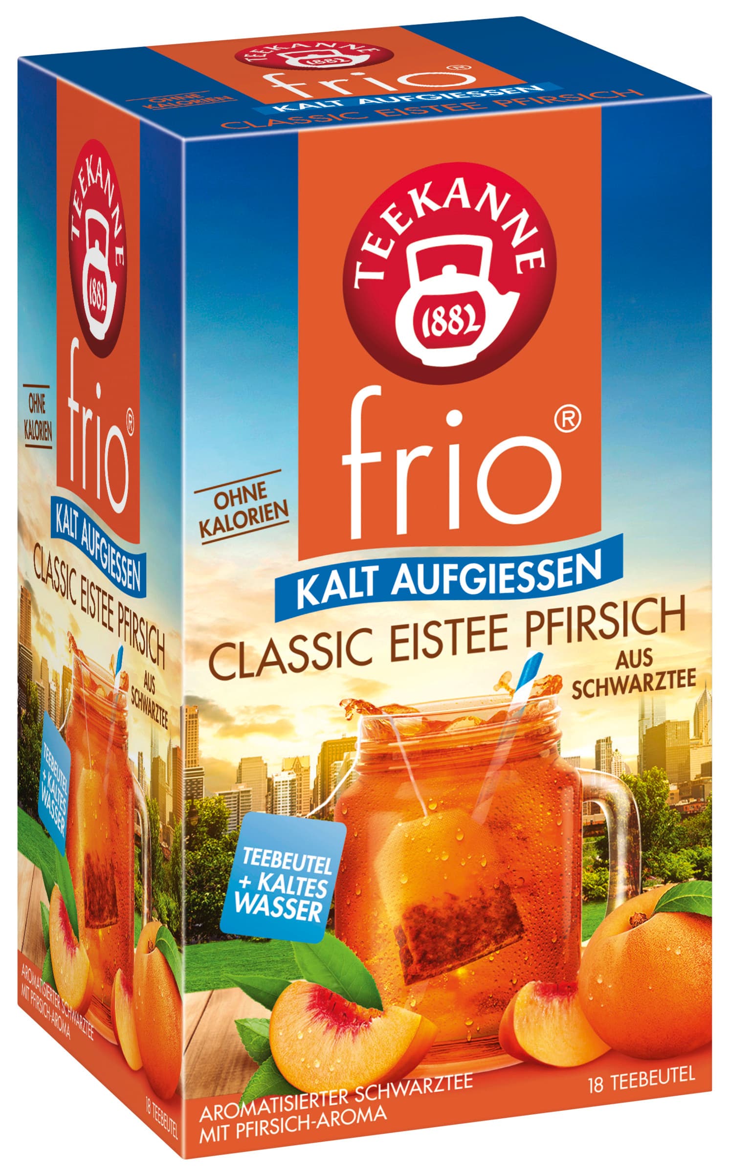 Teekanne Schwarztee frio Eistee Pfirsich
