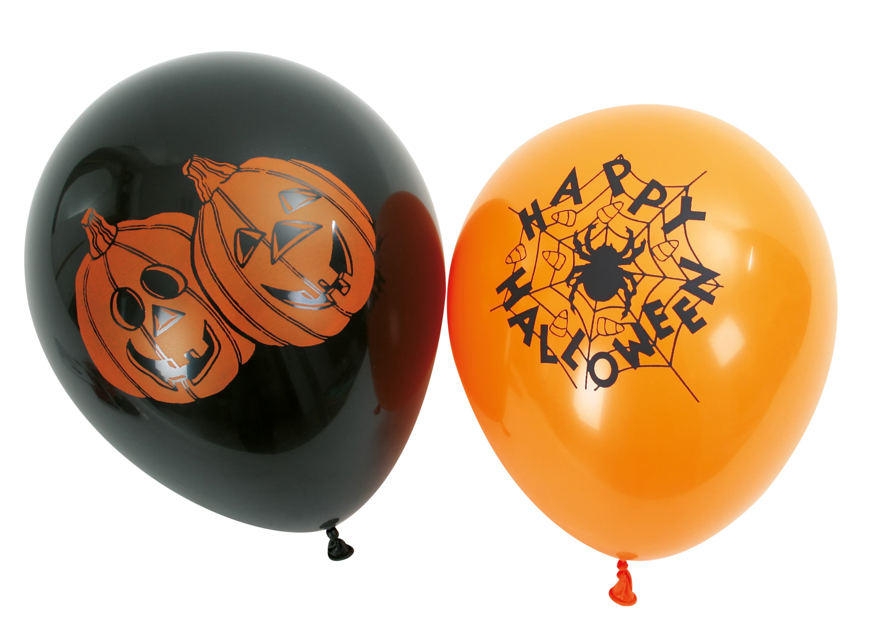 Fries - Luftballons, schwarz/orange, 6 Stück sortiert