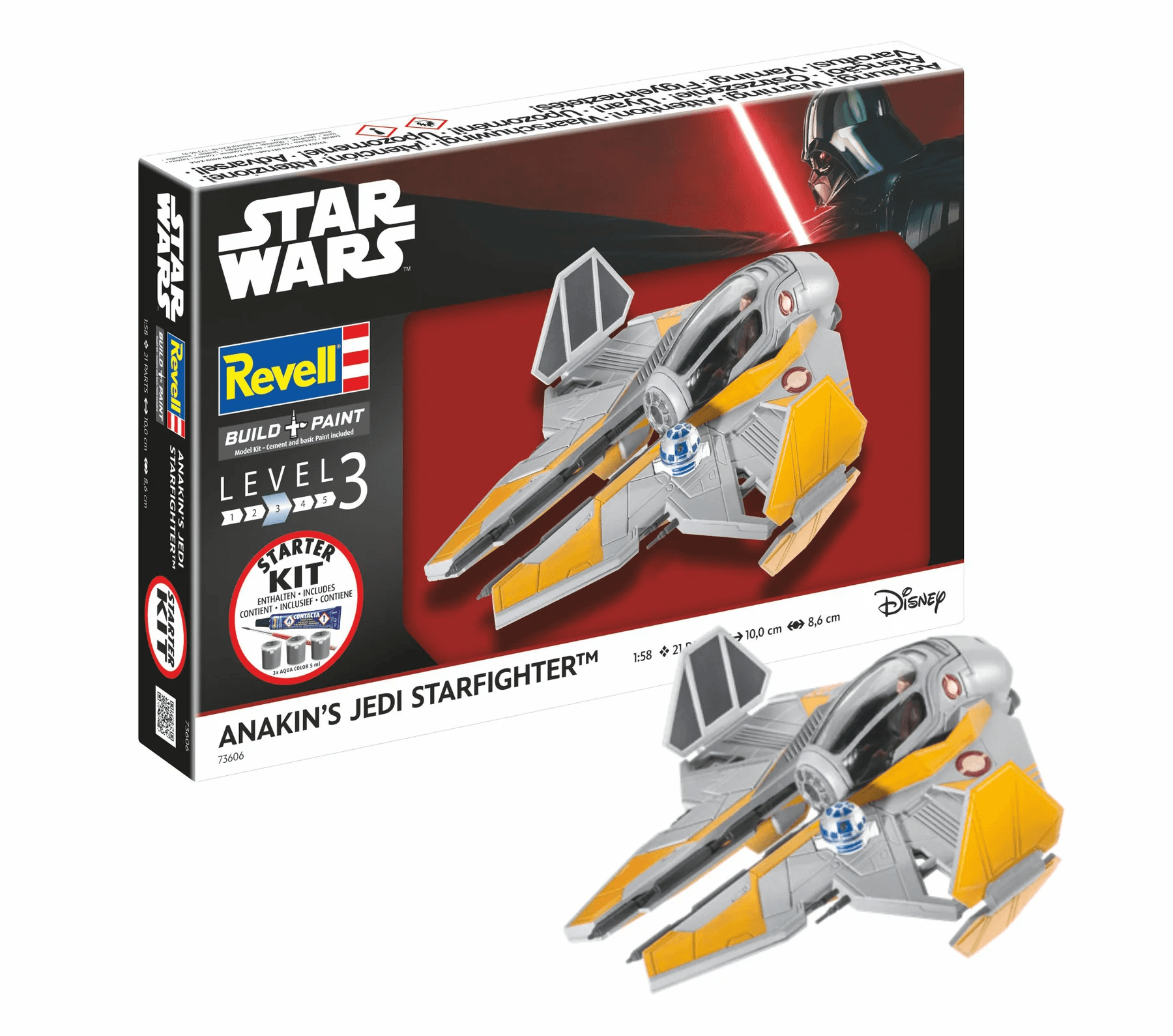Revell 73606 Star Wars Starter Kit Anakin's Starfighter 1:58, 21 Teile
