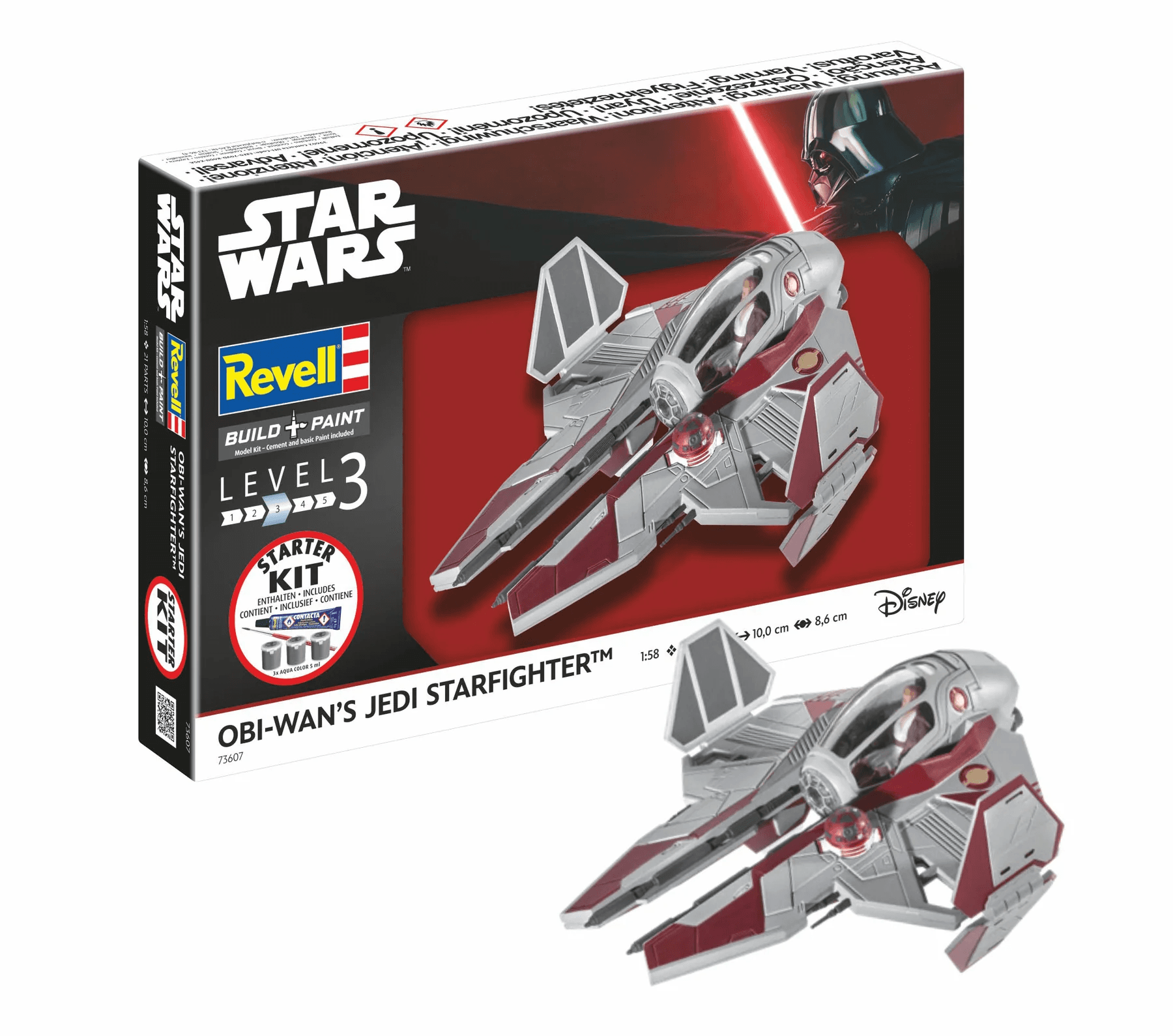 Revell 73607 Star Wars Starter Kit Obi-Wan's Starfighter 1:58, 21 Teile