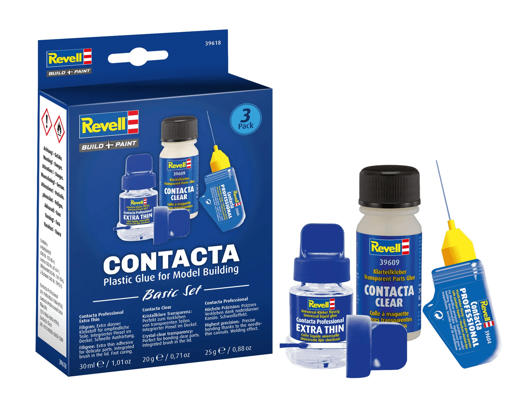 Revell 39618 Contacta Kleber Basic Set mit 3 Modellbauklebern