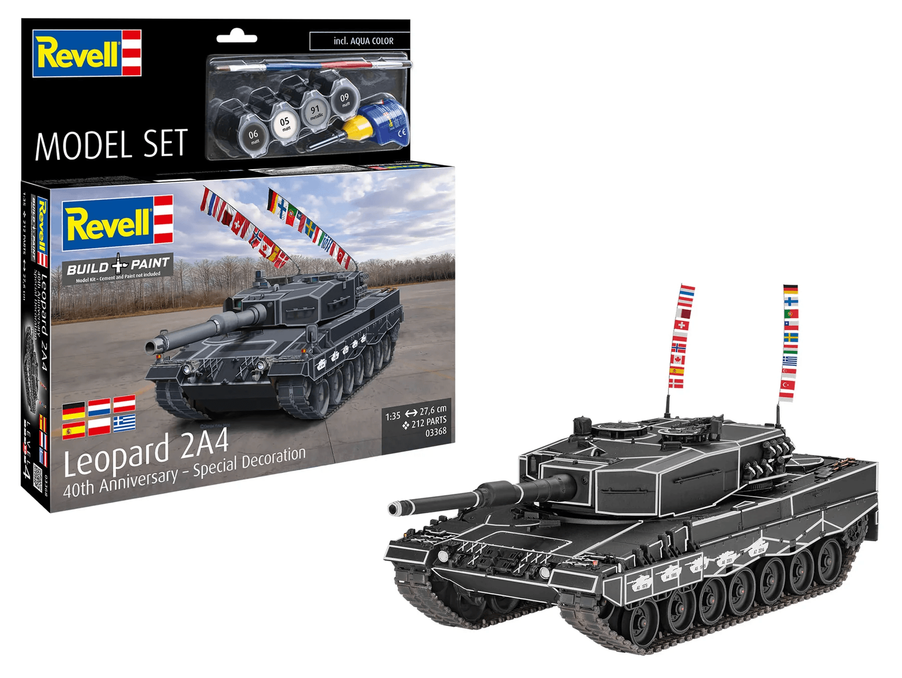 Revell 63368 Model Set Leopard 2A4 Special Decoration 1:35, 212 Teile